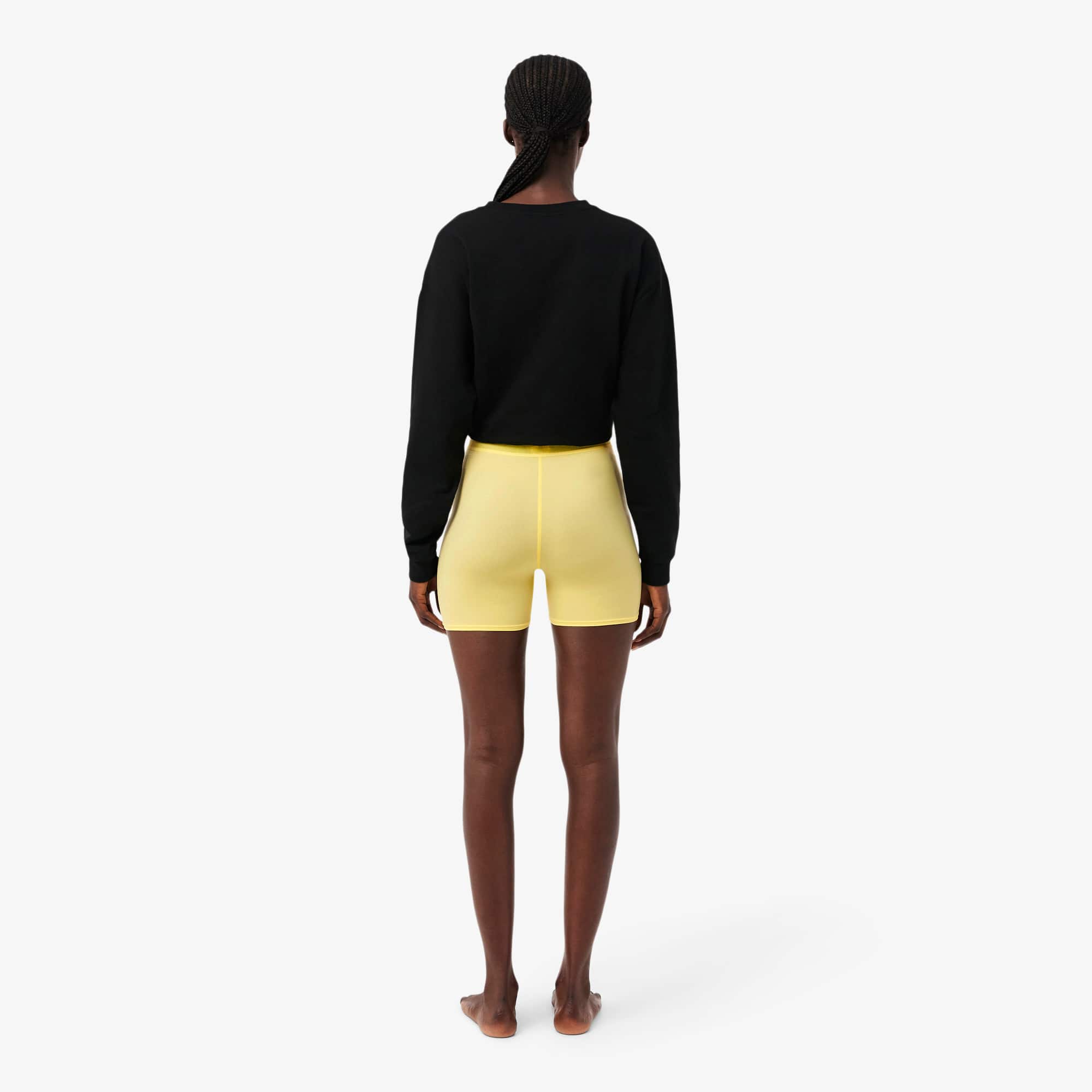 High Waist Microfiber Cycle Shorts - Pastel yellow