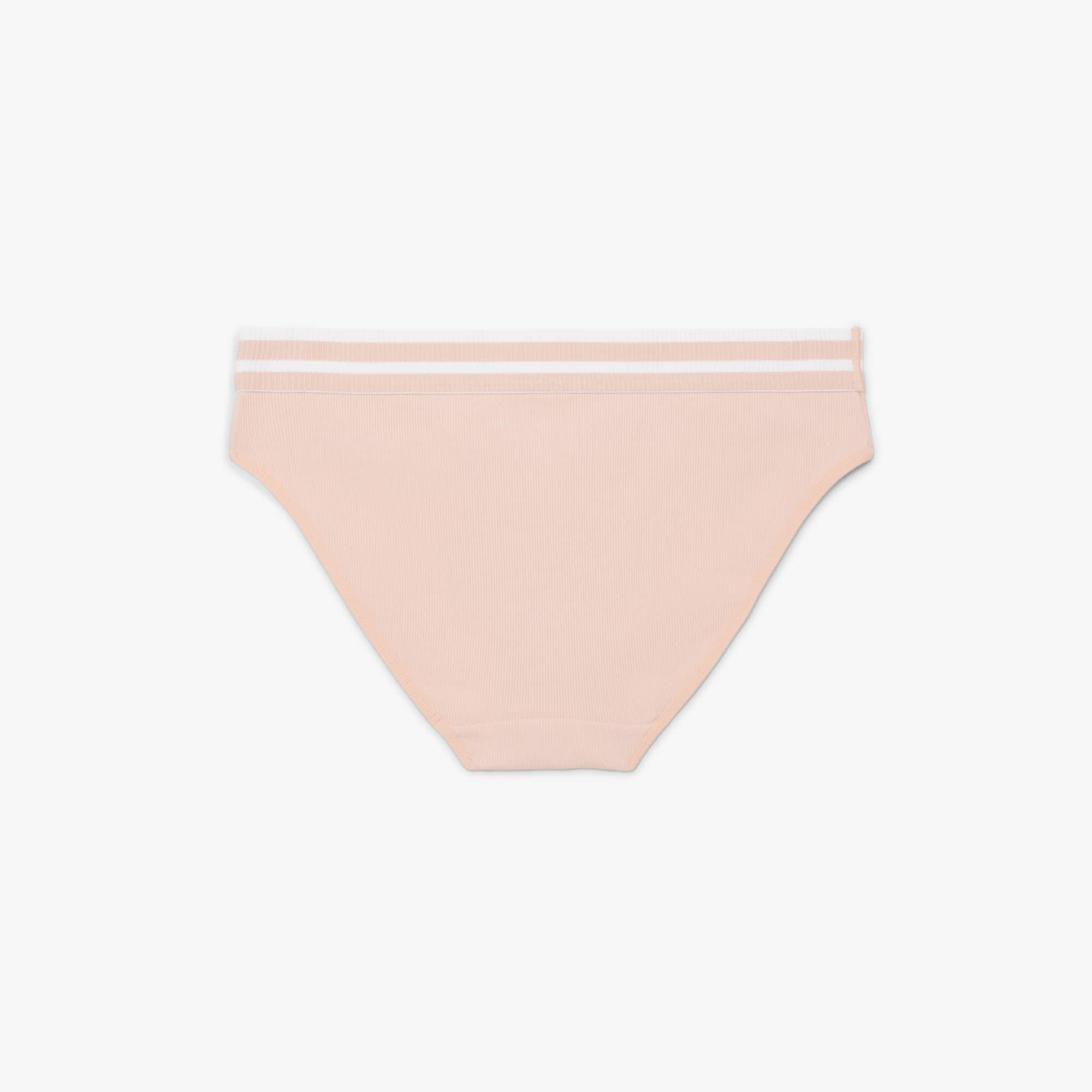 Stripe Waist Cotton Briefs - Rose
