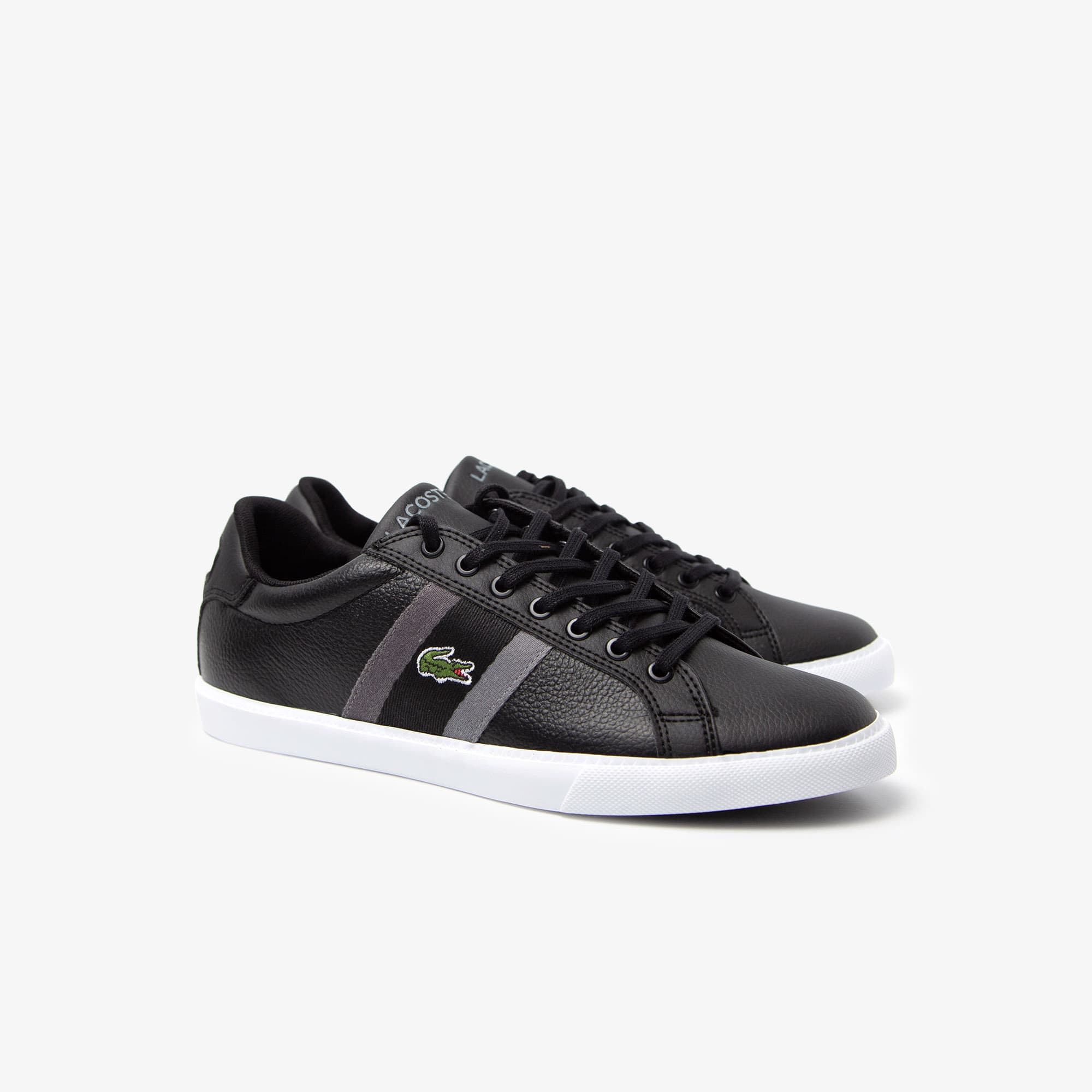 Men's Lace-Up Sneakers - BLACK / GREY
