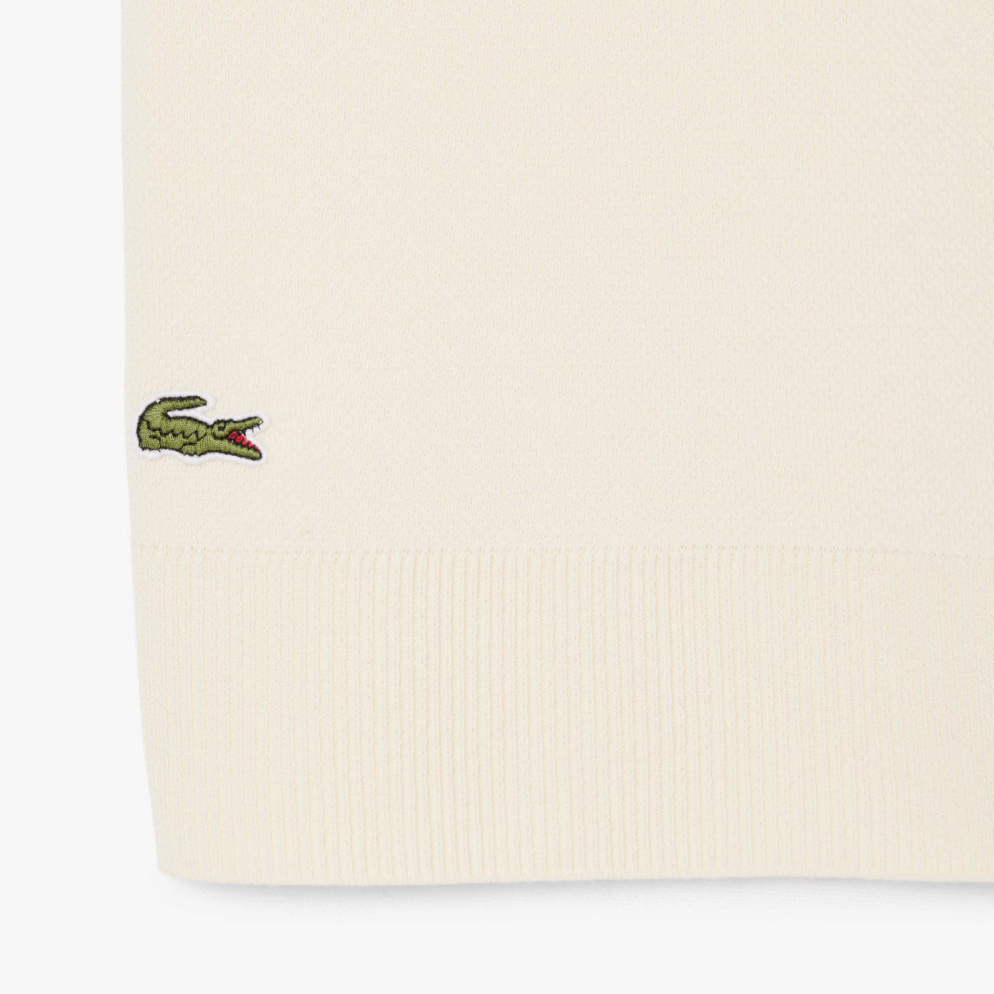 Made In France Badge Accent Polo Collar Sweater - Cream