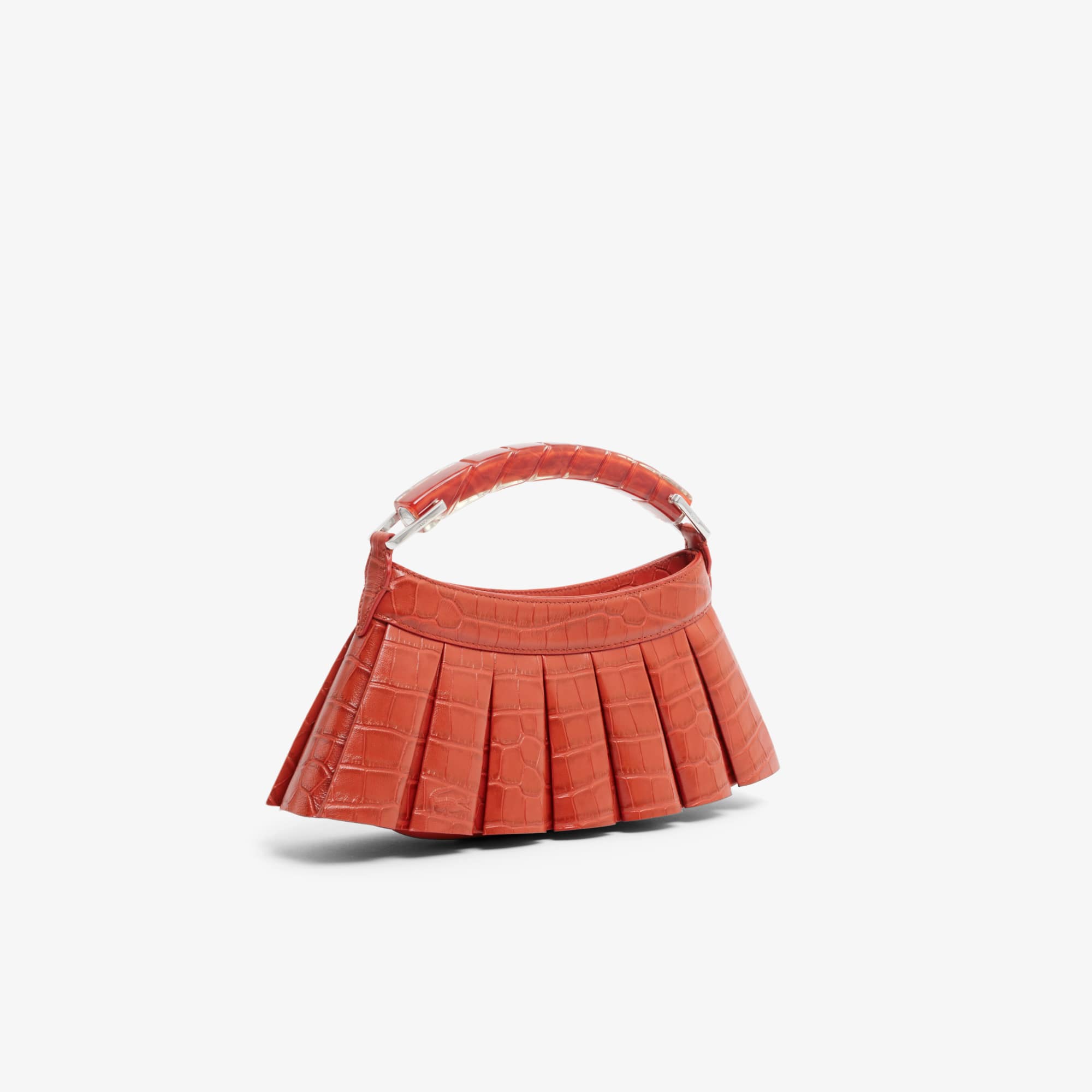 Runway H Lenglen Effect Leather Bag - ORANGINE