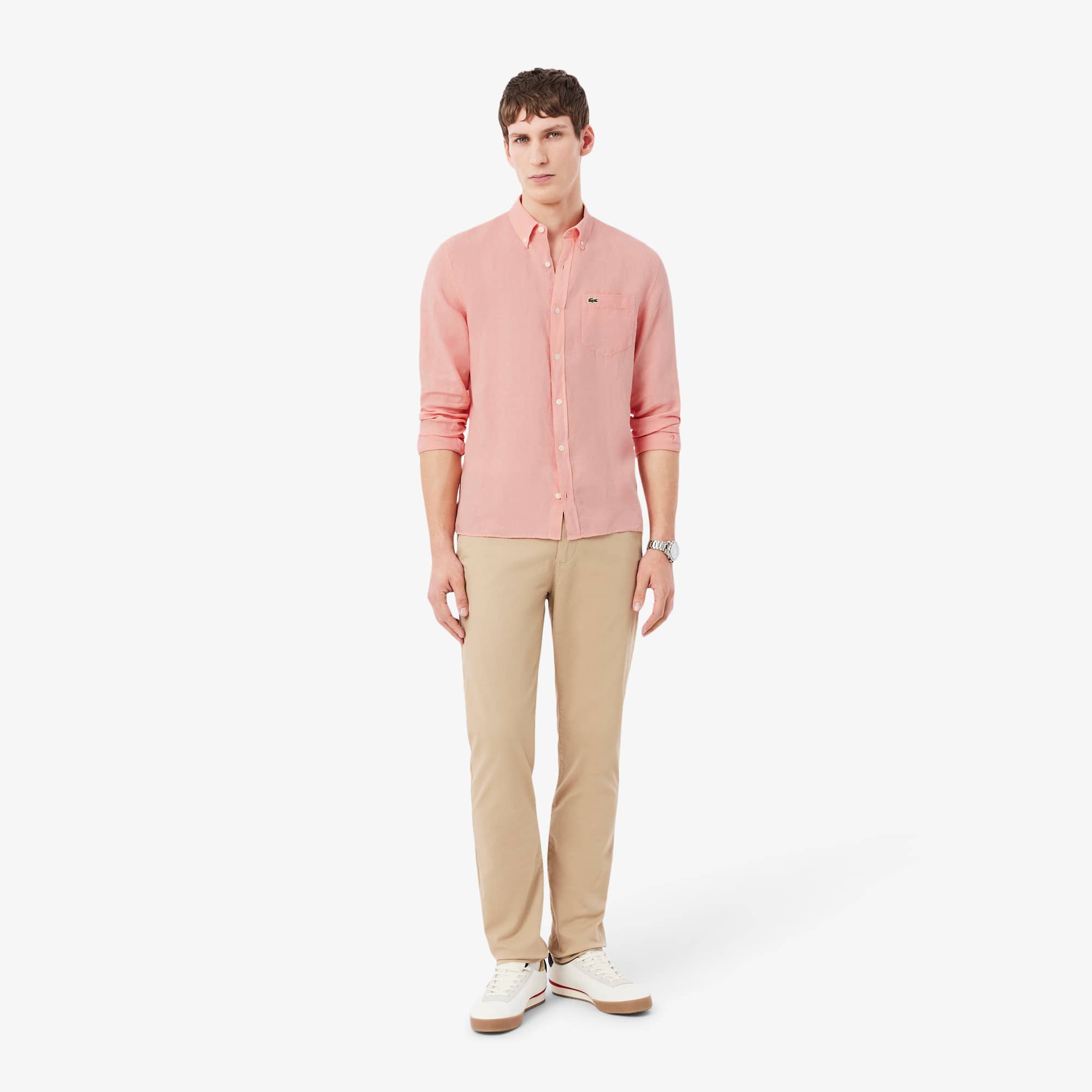 Men's Regular Fit Linen Shirt - Rose