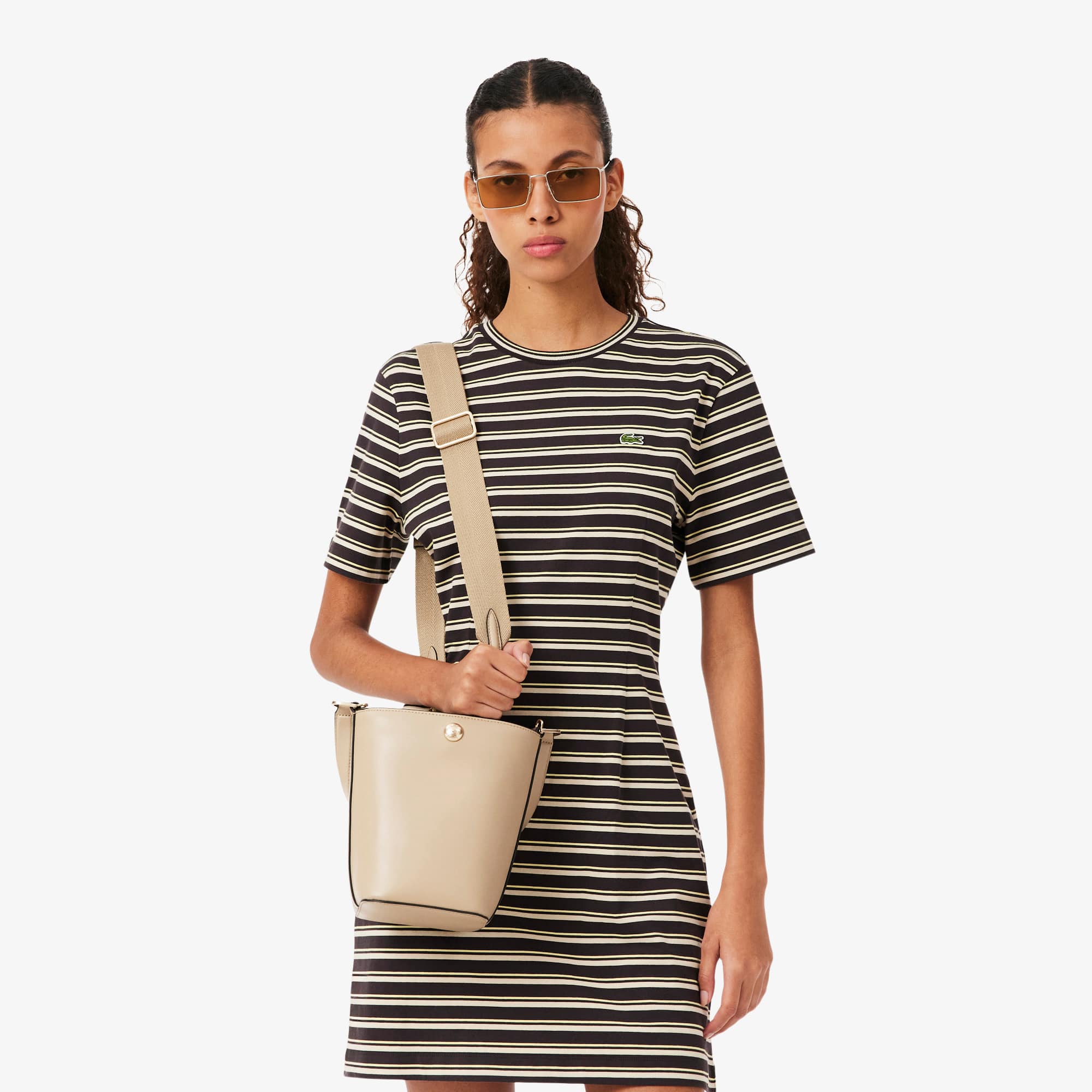 Small Tennis Bliss Leather Bucket Bag - Viennois