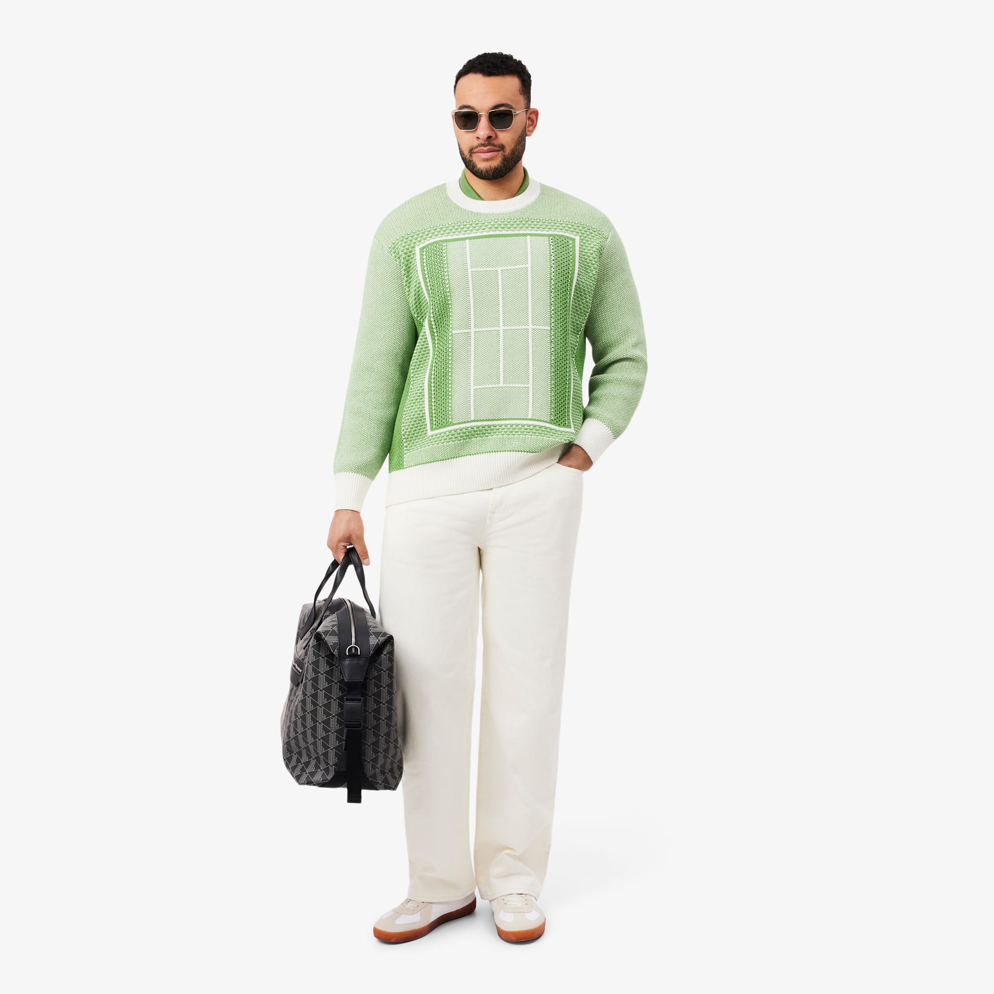Tennis Court Graphic Sweater - Vert / Blanc