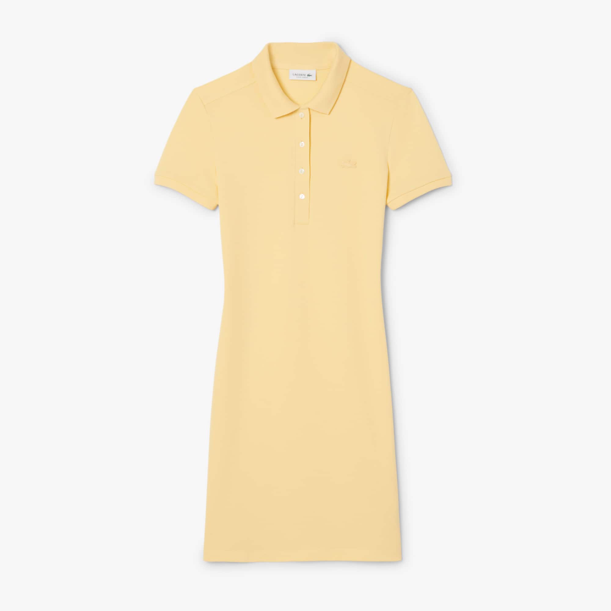 Women's Slim Fit Stretch Mini Piqué Polo Dress - Yellow