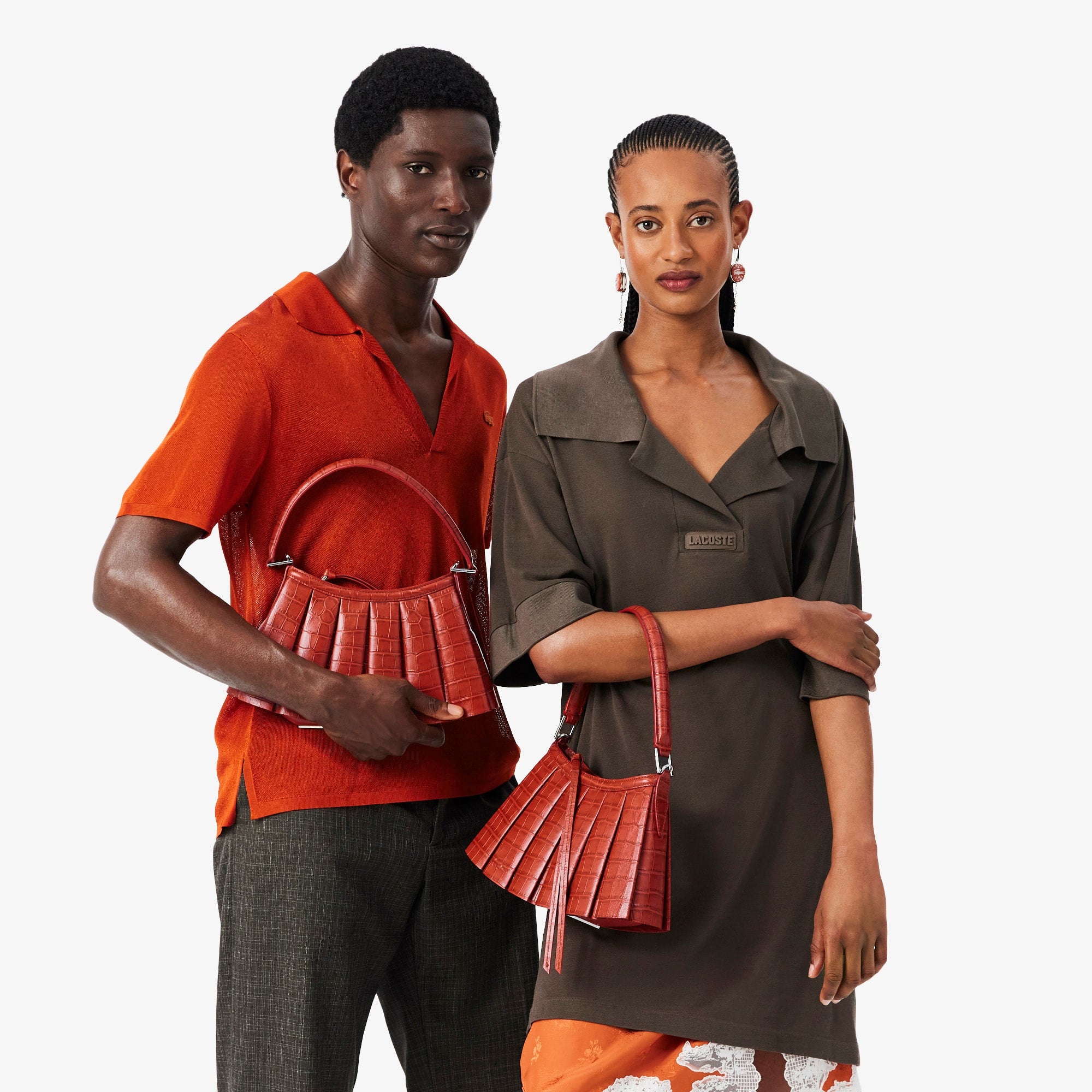 Runway Small Lenglen Effect Leather Bag - ORANGINE