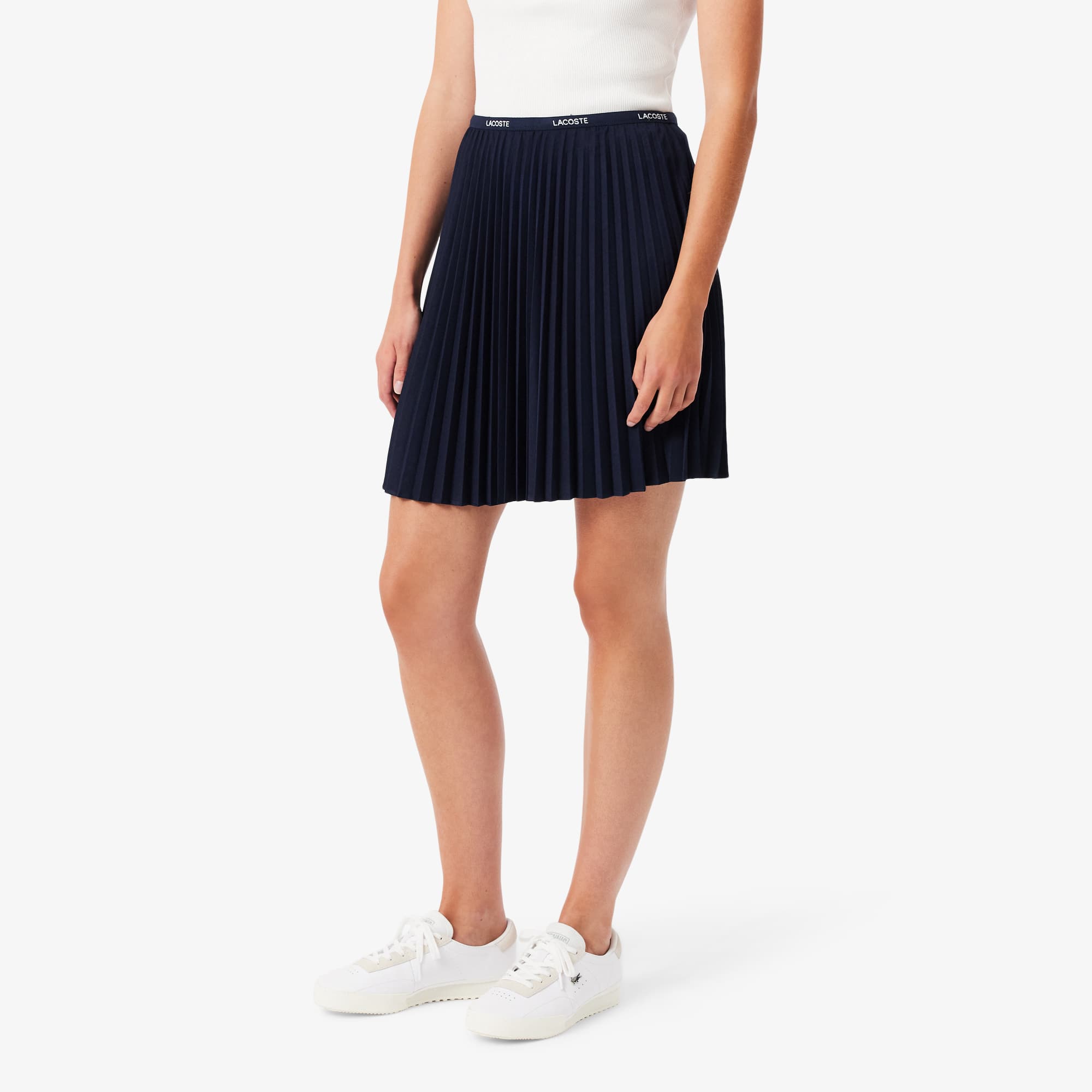 Women's Short Pleated Skirt - Navy Blue