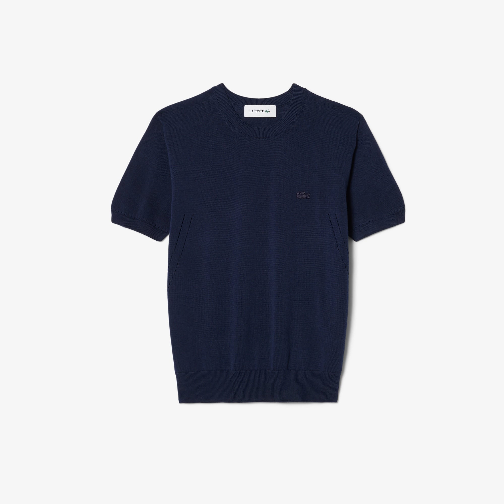Short Sleeved 3D Knit Sweater - Navy Blue