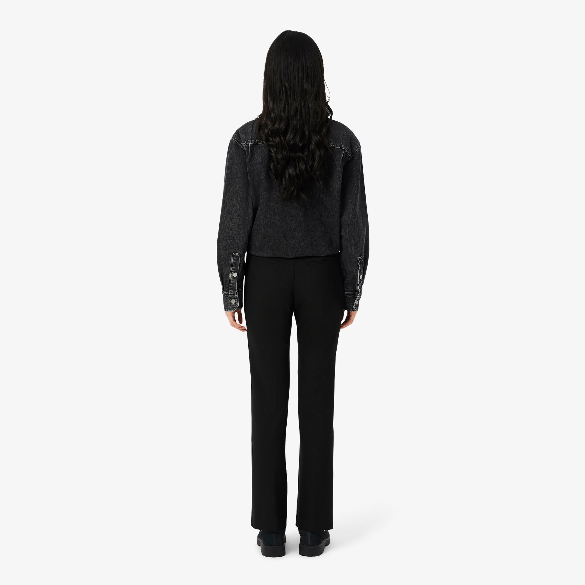 Women's High Waist Flared Pants - Black