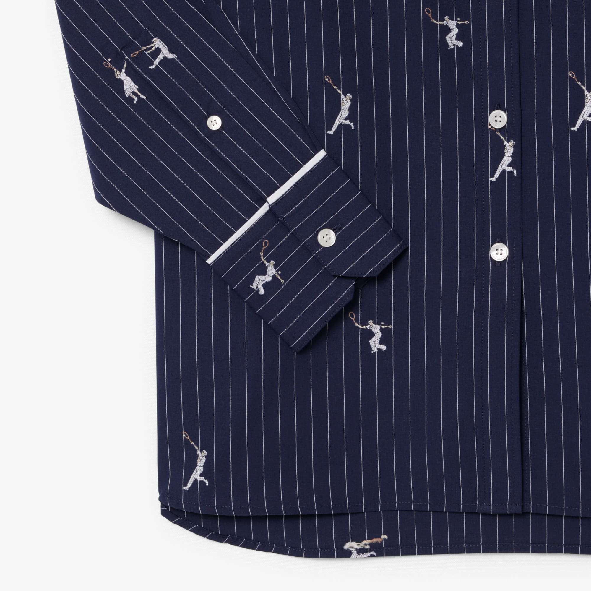 Oversized Shirt with Motifs - Navy Blue / White