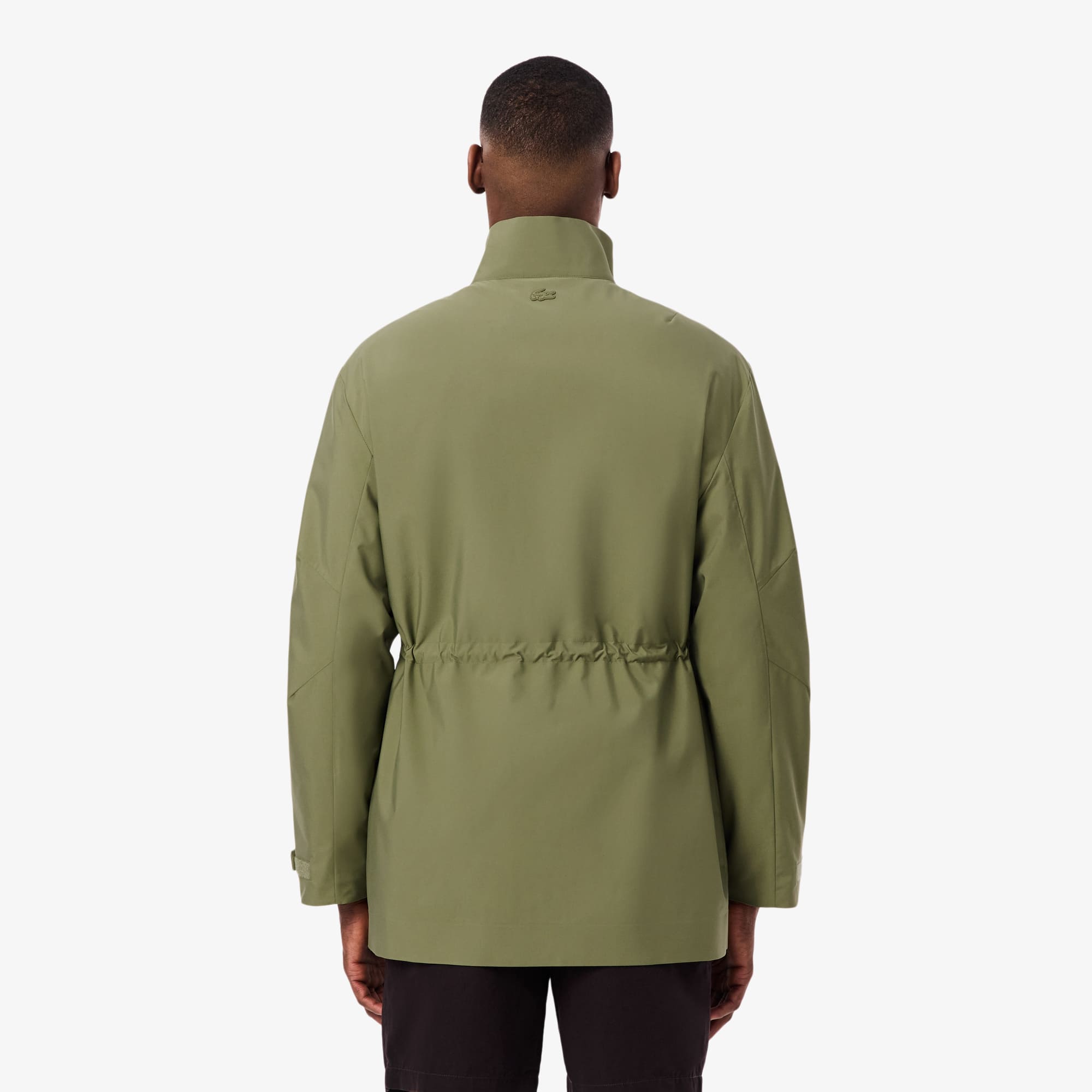 Mid-Length Water-Repellent Windbreaker Jacket - Khaki Green