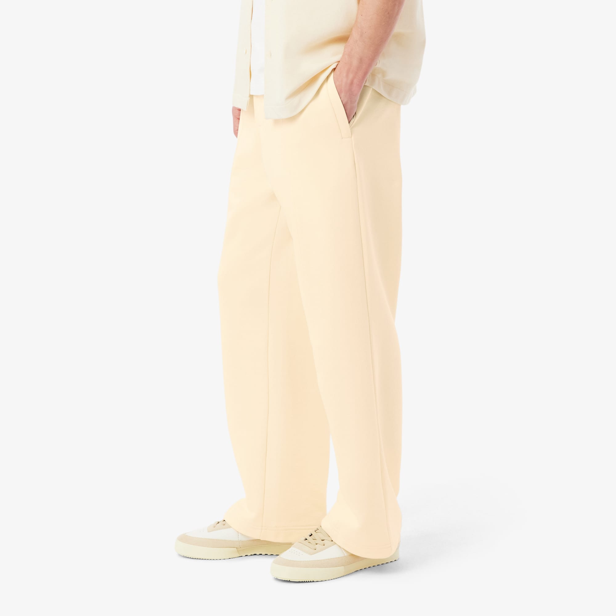 Men's Loose Fit Fleece Sweatpants - Lemon Beige