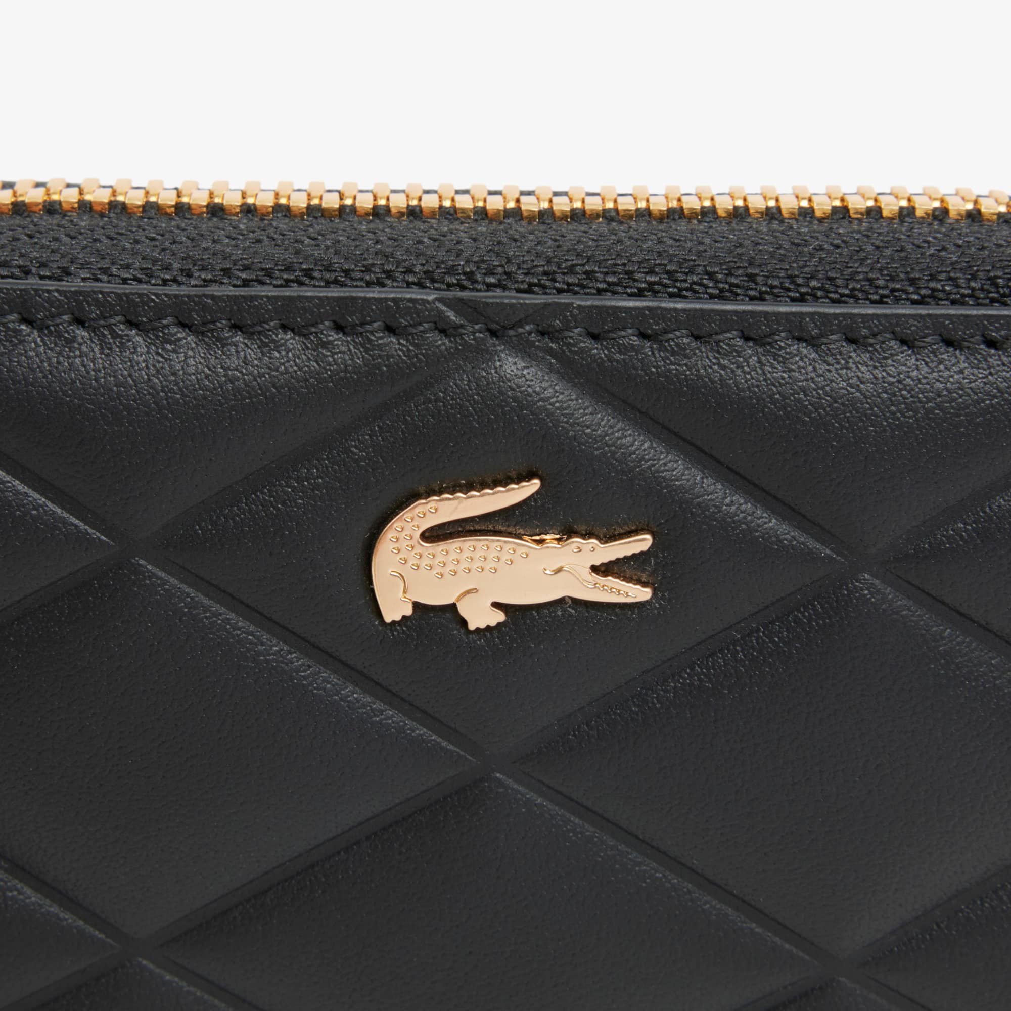 Small Crocodelle Leather Coin Purse - Black
