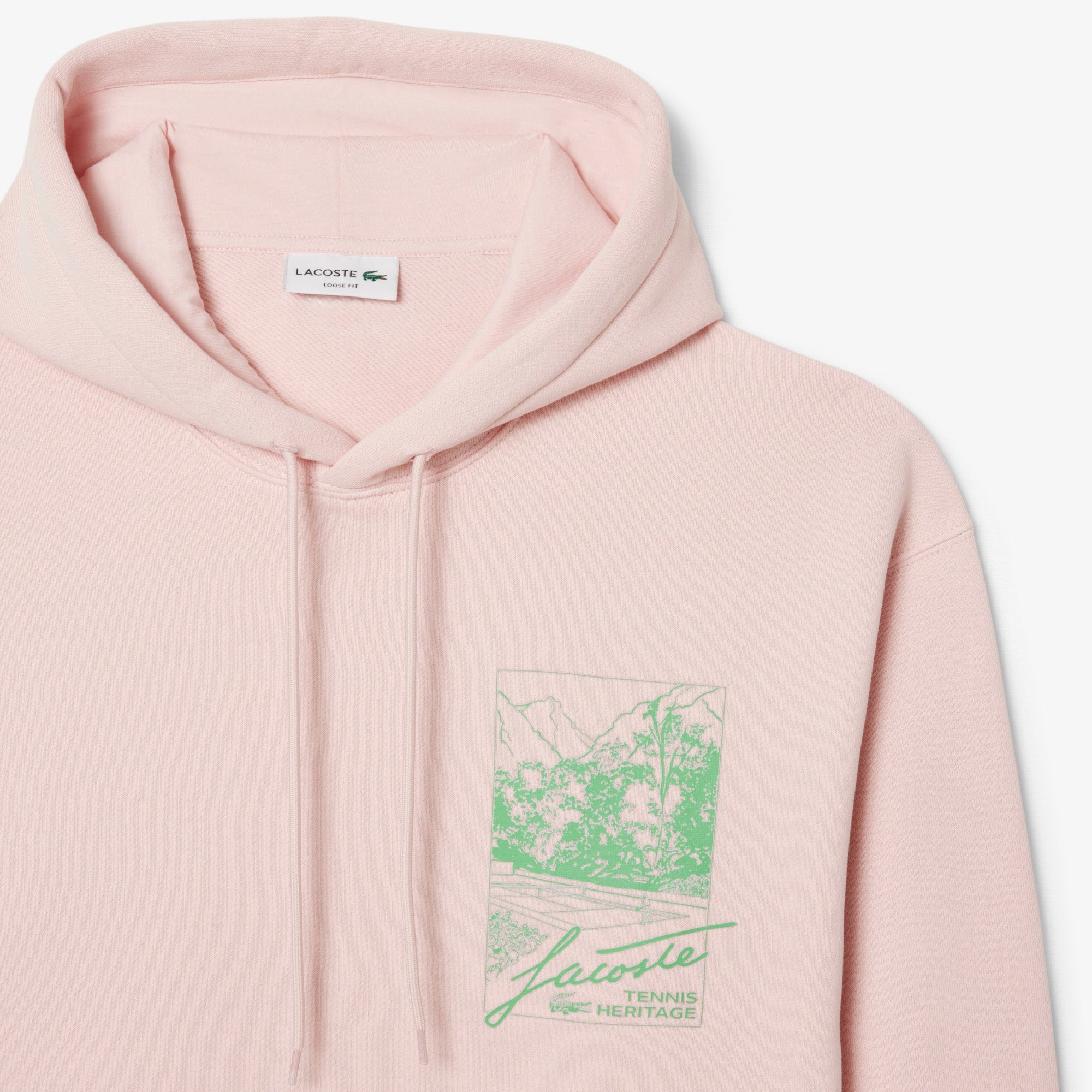 Men's Printed Fleece Hoodie - Light Pink