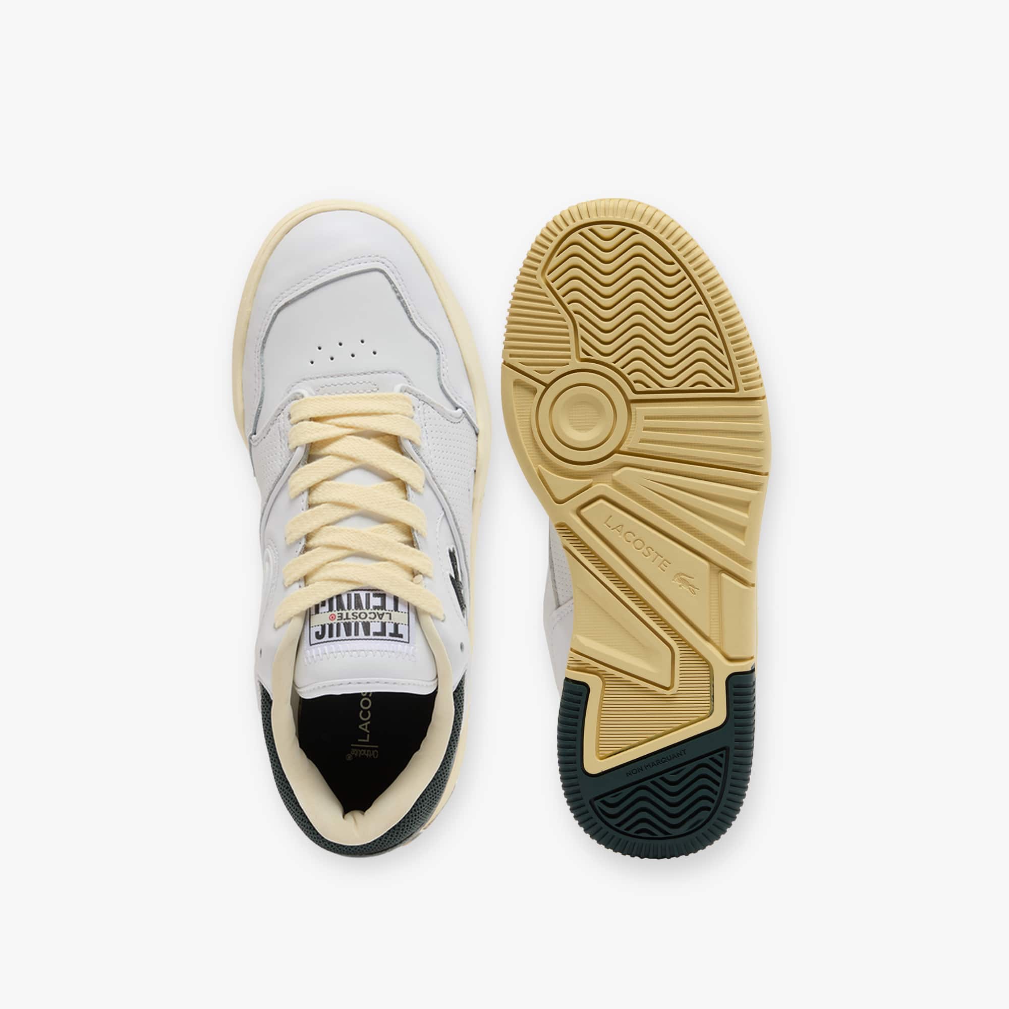 Women's Lineshot Leather Sneakers - WHITE/DARK GREEN