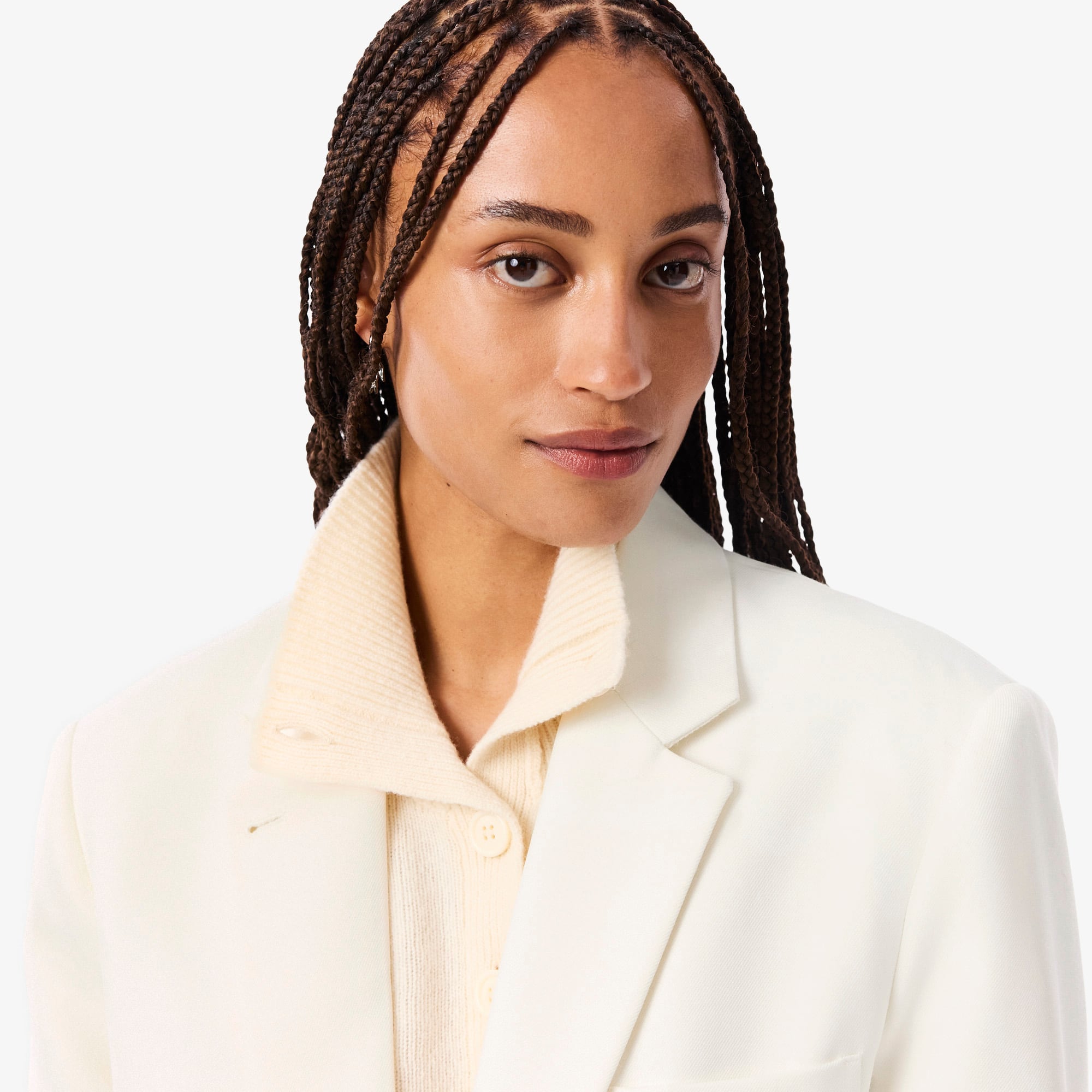 Women's Wool Twill Blazer - Cream