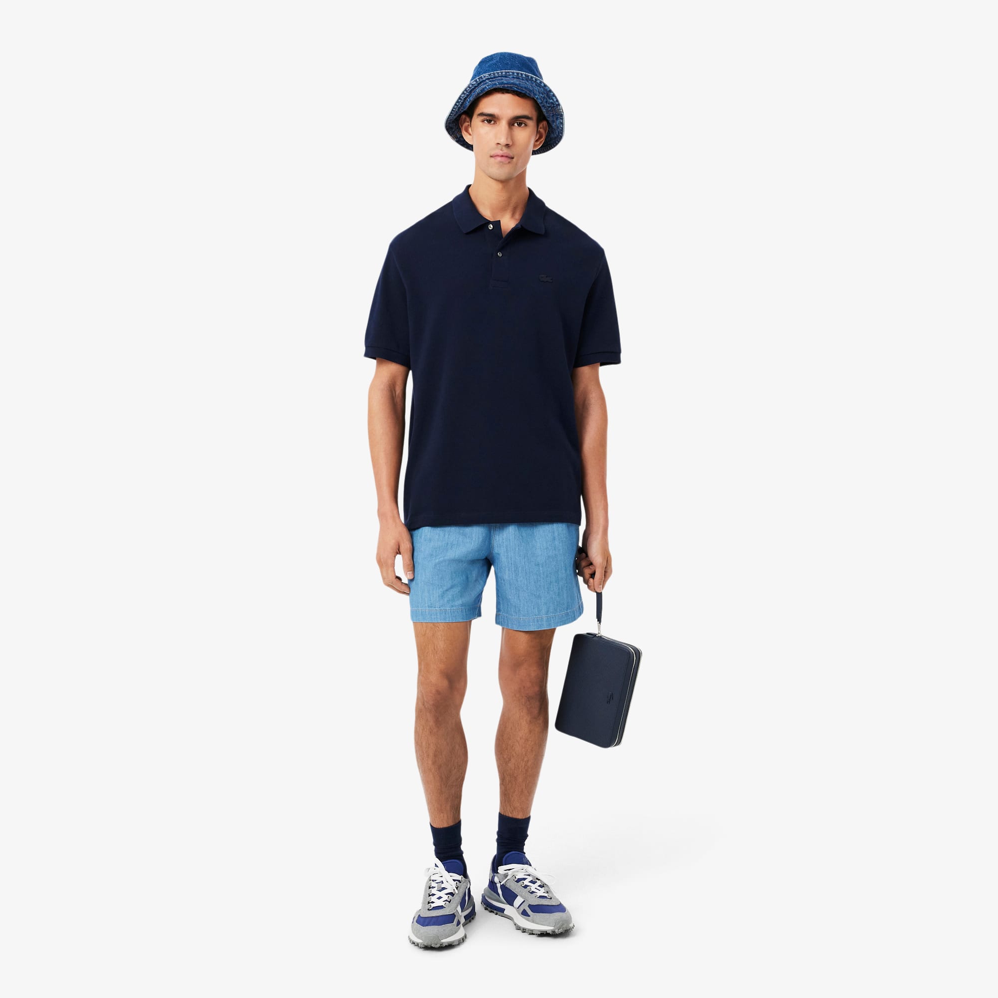Men's Loose Fit Heavy Piqué Polo - Navy Blue