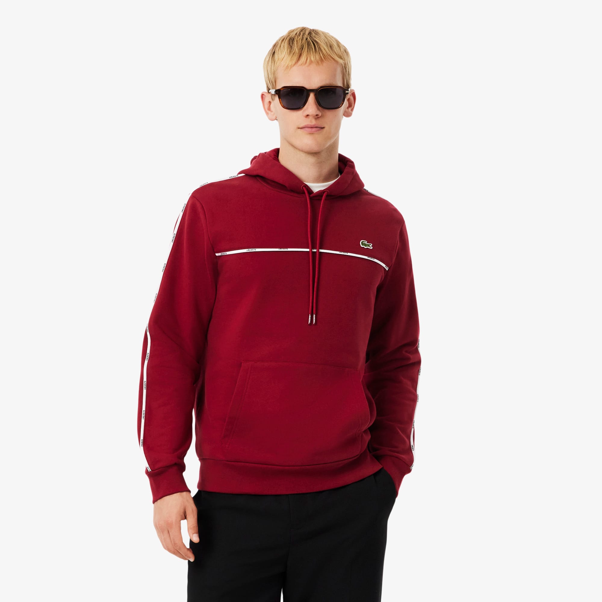 Men's Classic Fit Logo Stripe Sweatshirt - Bordeaux
