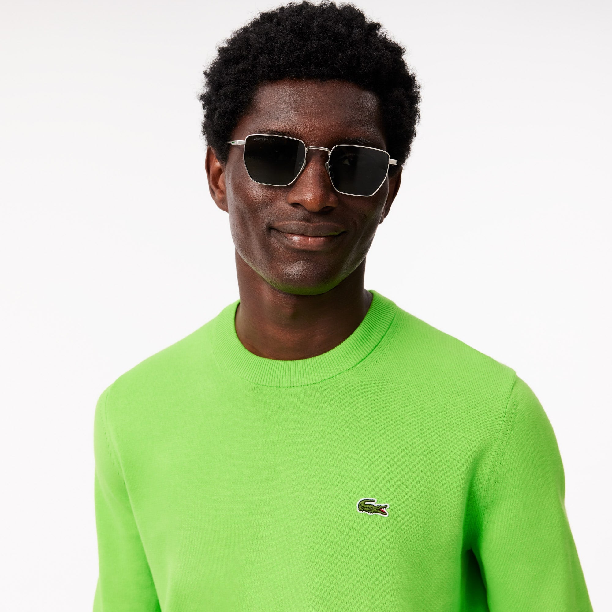 Men's Crew Neck Cotton Sweater - Green
