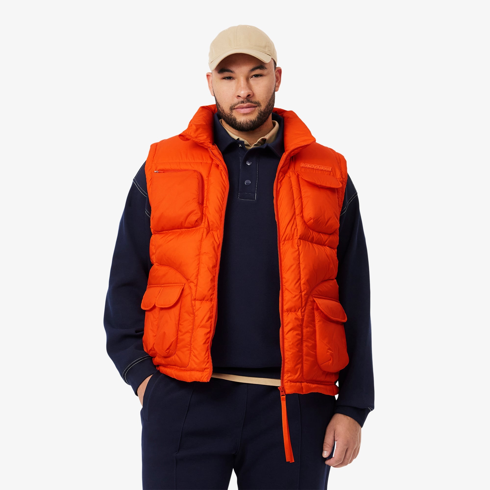 Men's Water-Repellent Puffer Vest - Orange