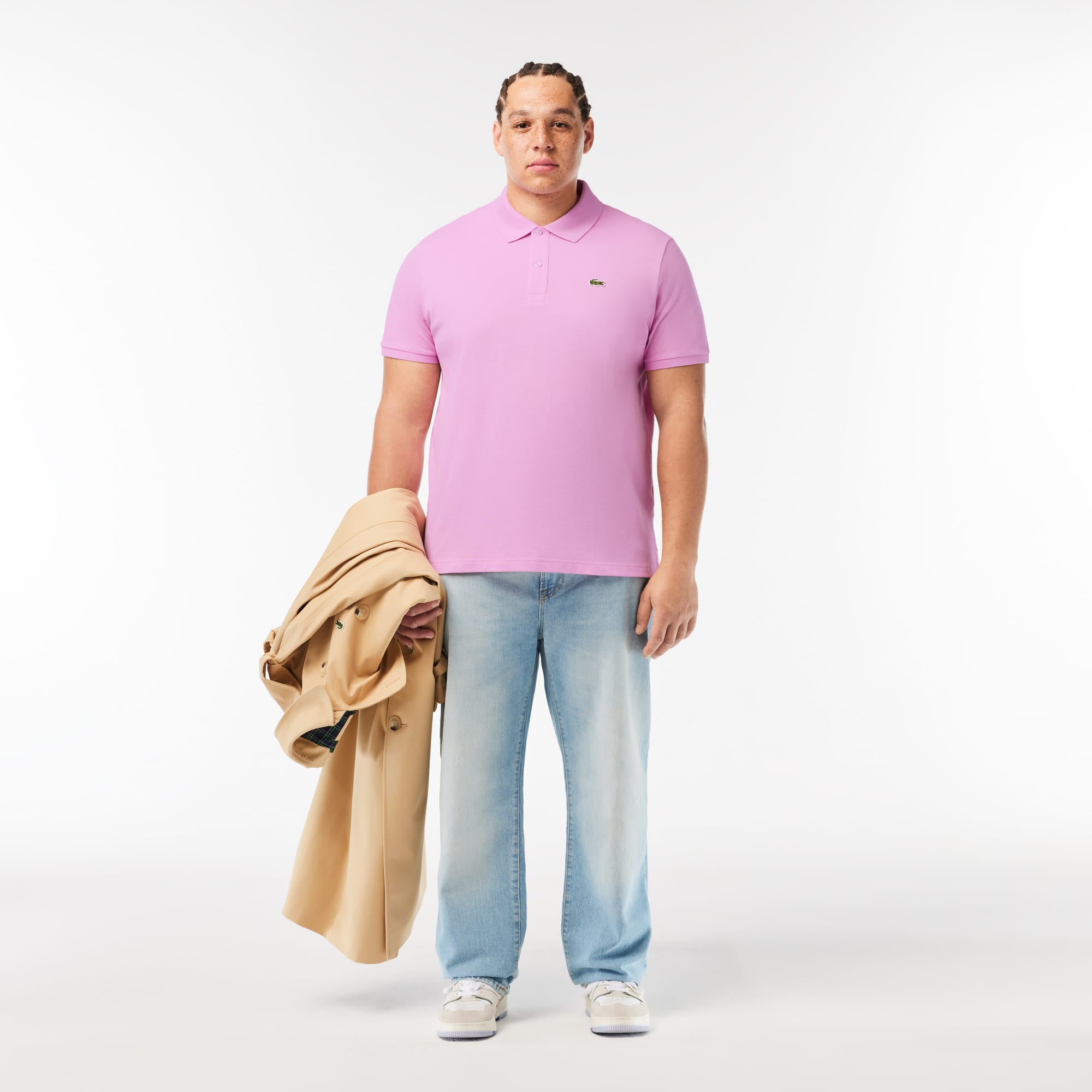 Men's Slim Fit Piqué Polo - Pink