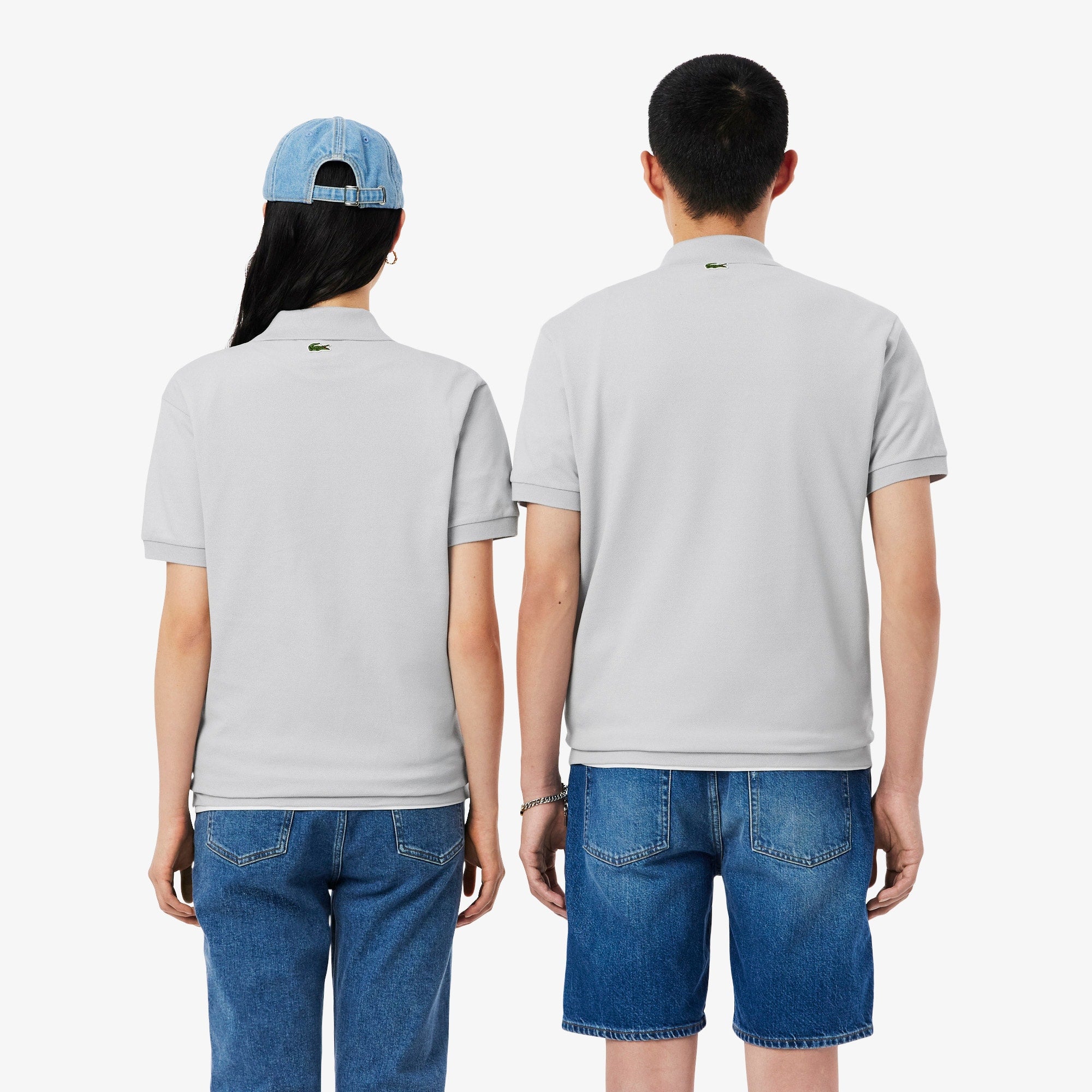 Classic Fit Embossed Branding Polo - Light Grey