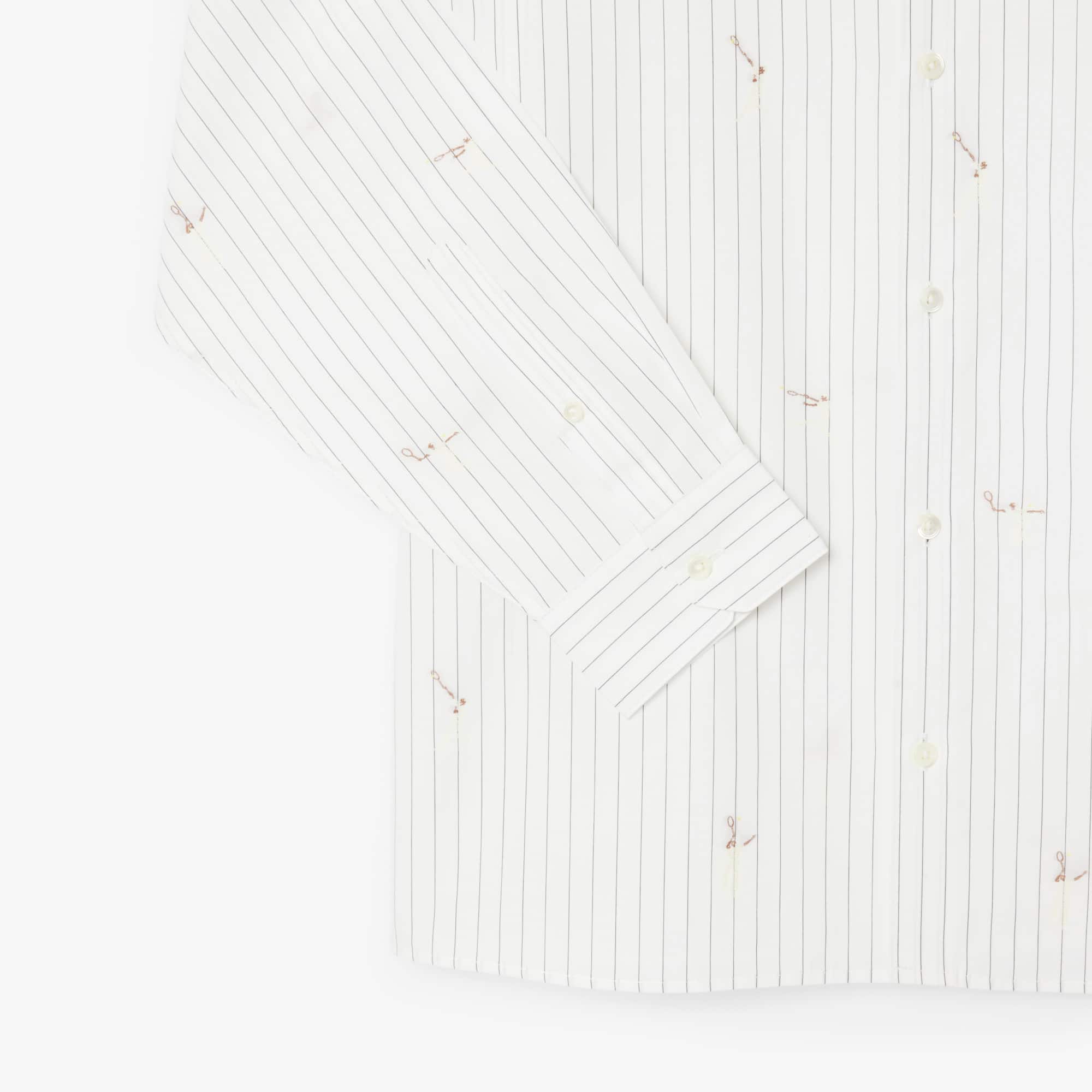Relaxed Fit Embroidered Cotton Shirt - White