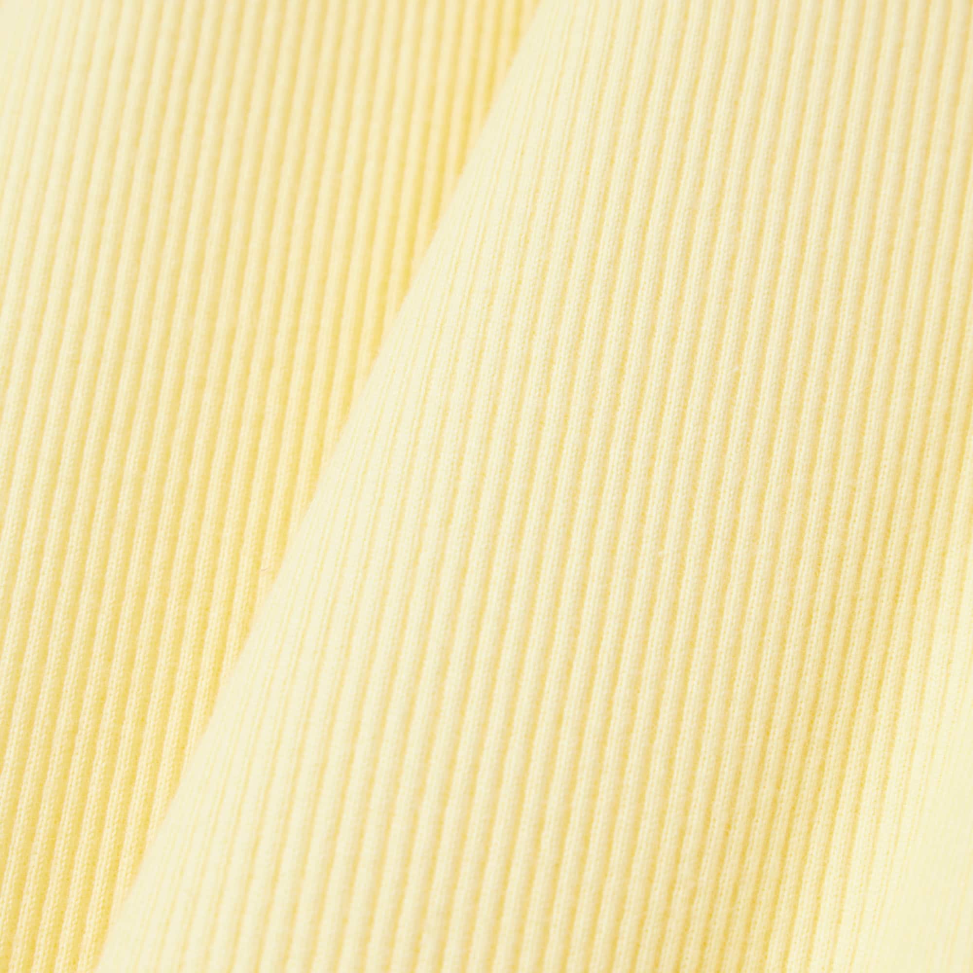 Women's Long Ribbed Cotton Polo Dress - Pastel yellow