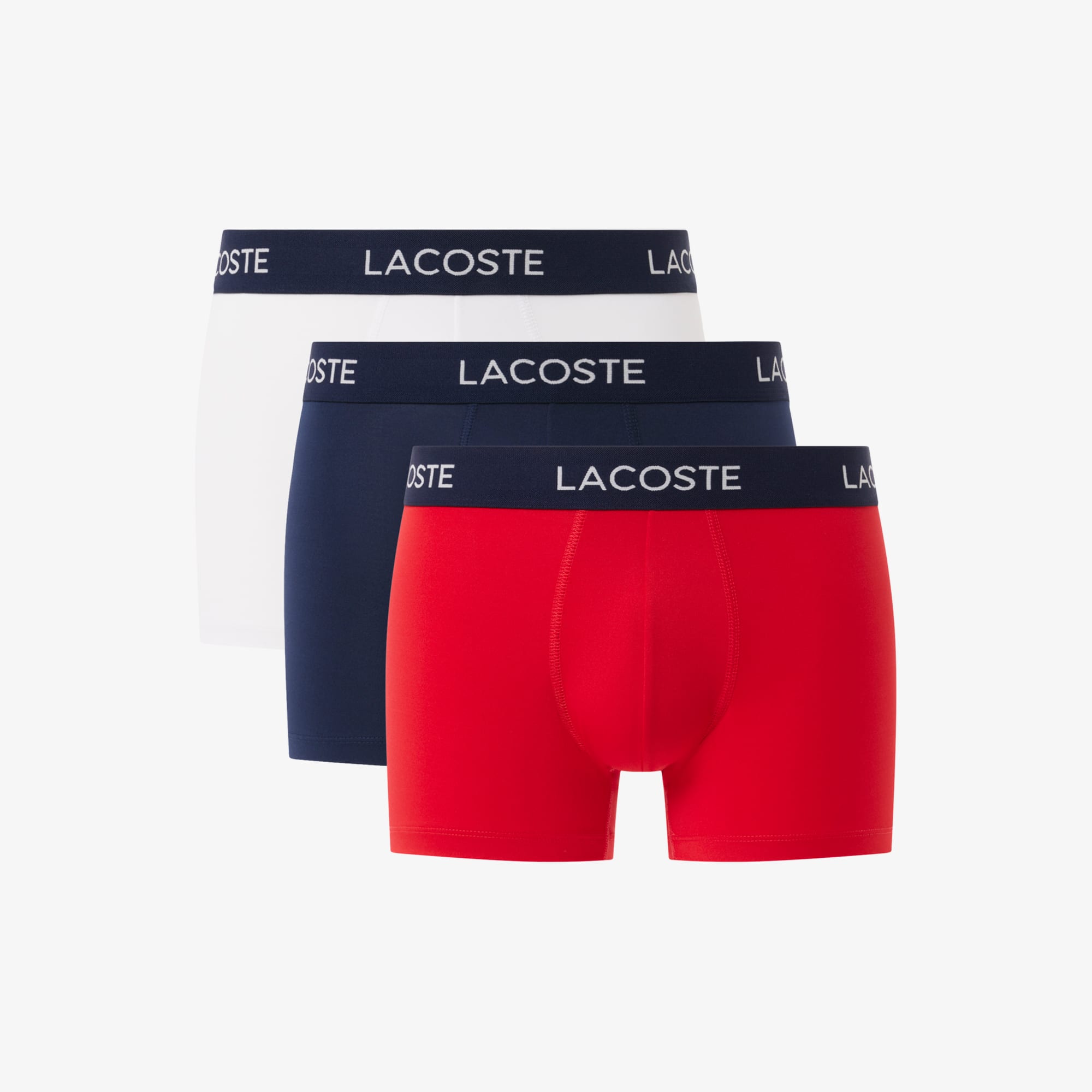 Men's 3-Pack Microfiber Trunks - Navy Blue / White / Red