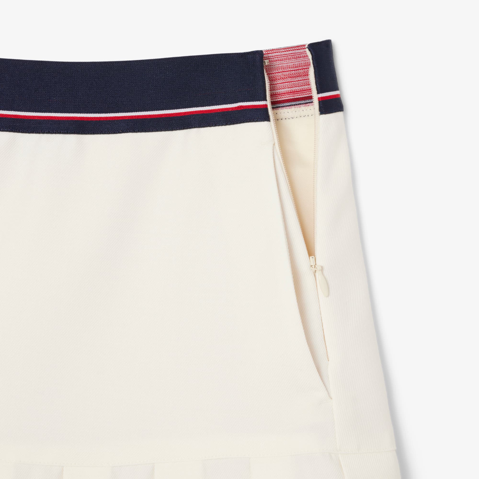 Women's Short Pleated Wool Blend Skirt - Cream