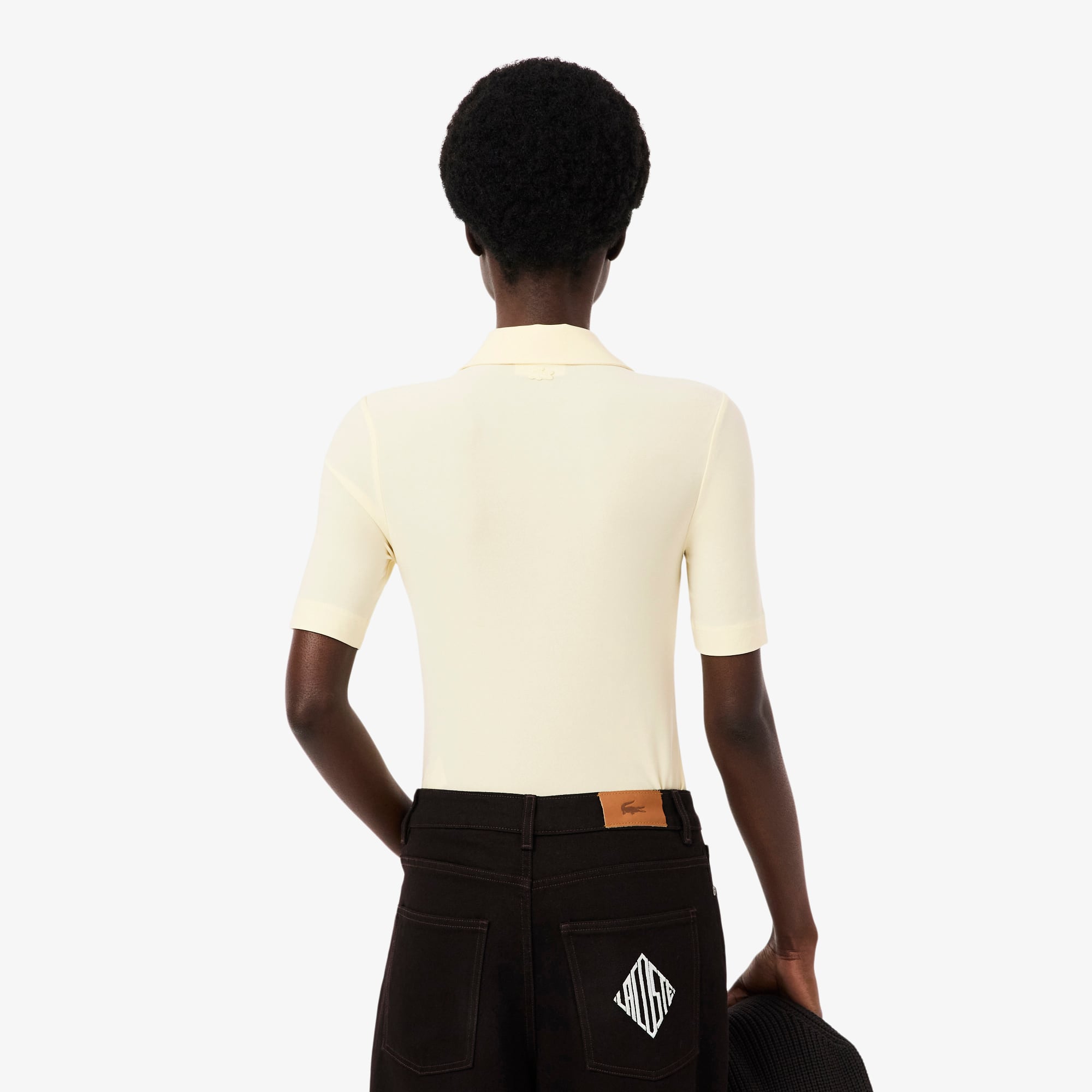 Slim Fit Embroidered Polo - Lemon Beige