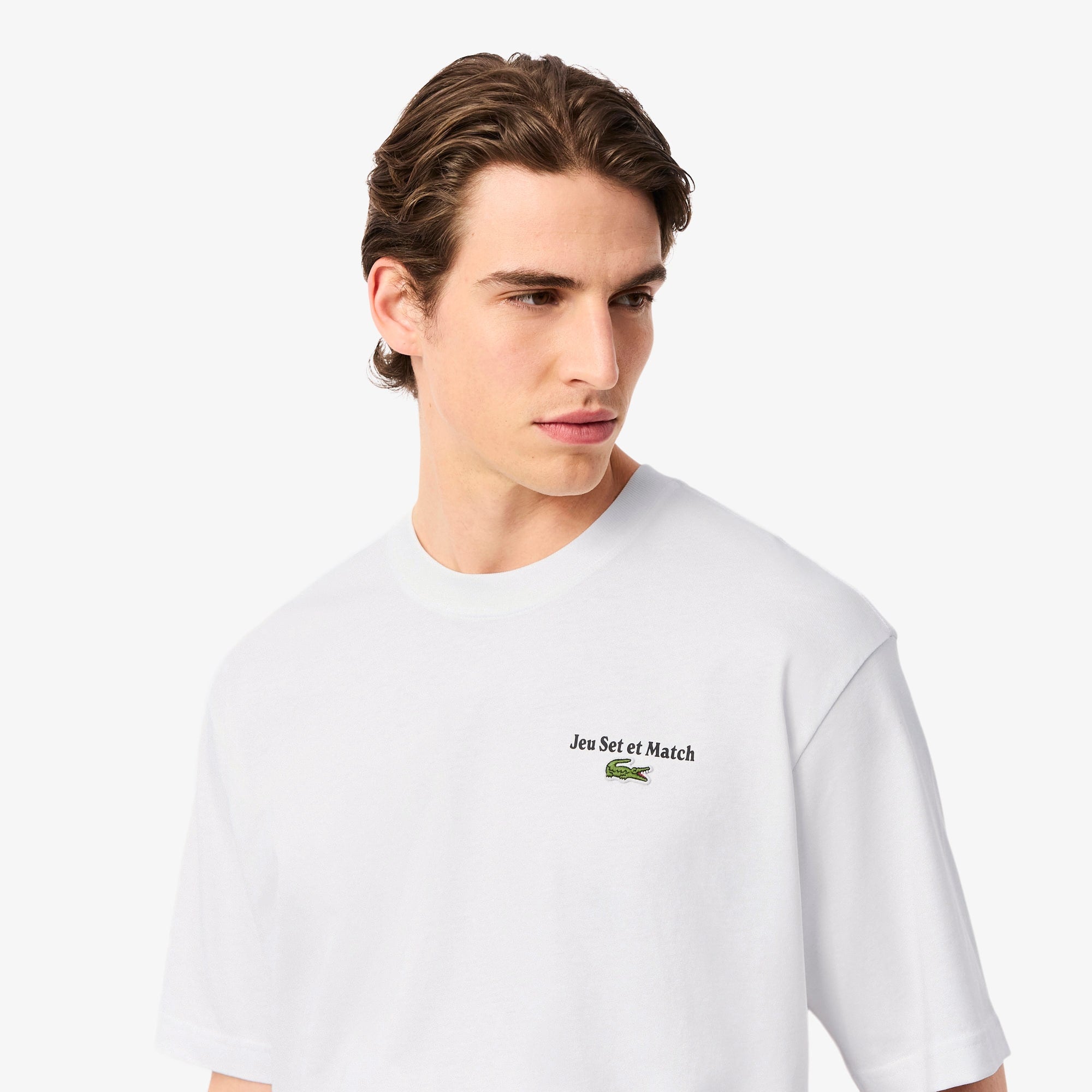 Men's Loose Fit Heavy Jersey Printed T-Shirt - White