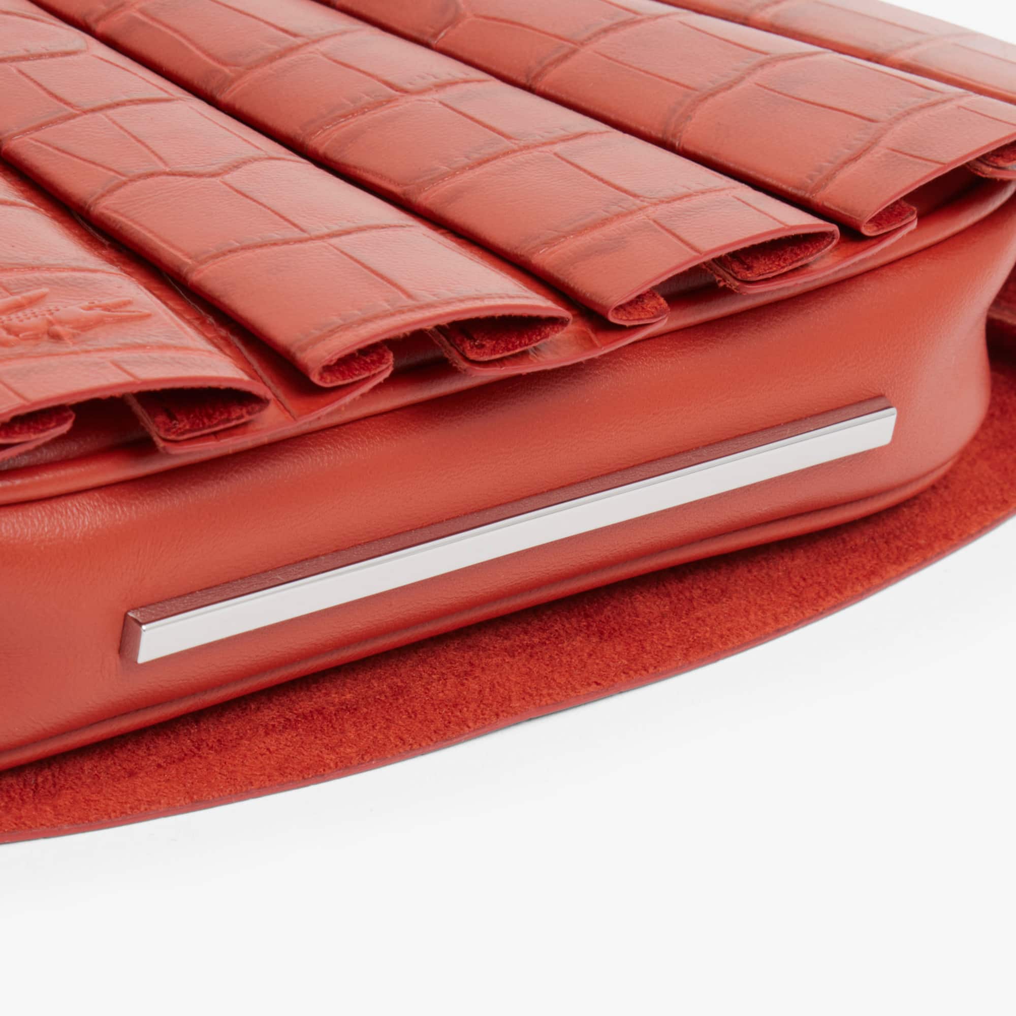Runway Mini Lenglen Effect Leather Bag - ORANGINE