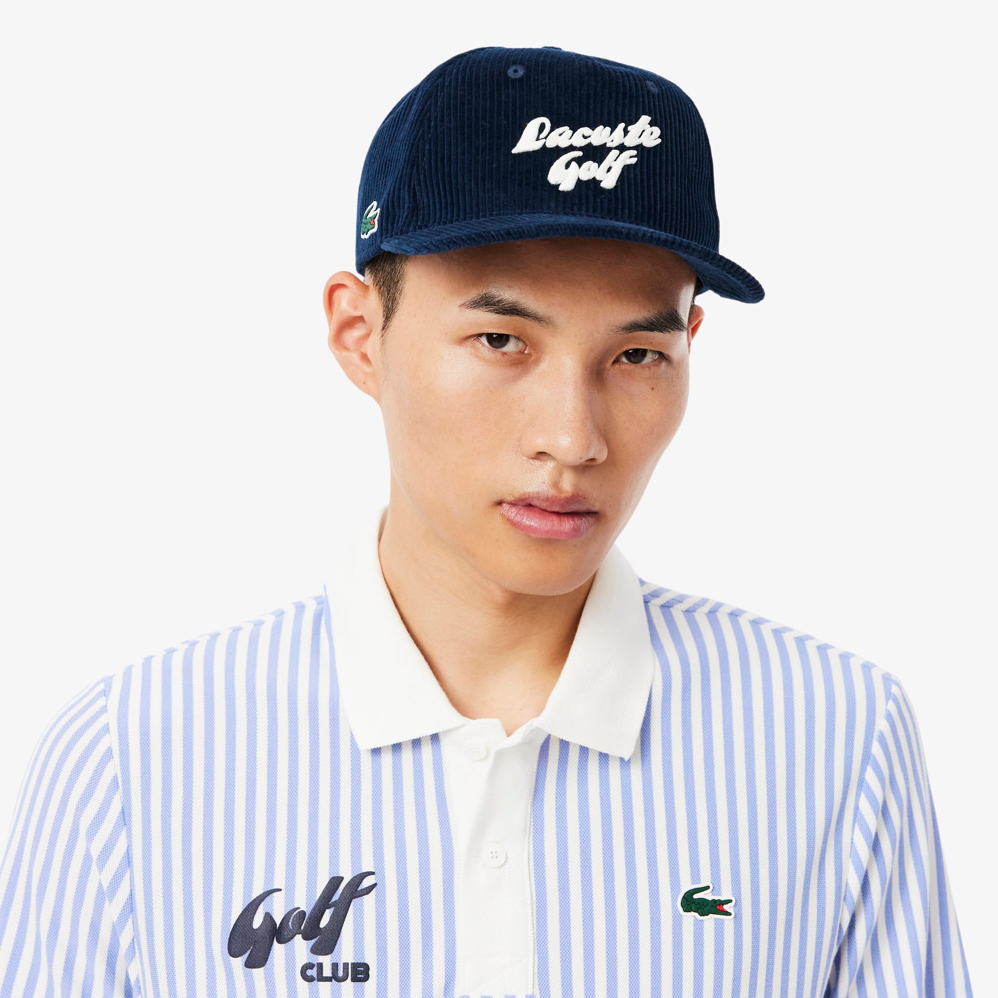 Men's Embroidered Corduroy Golf Cap - Navy Blue