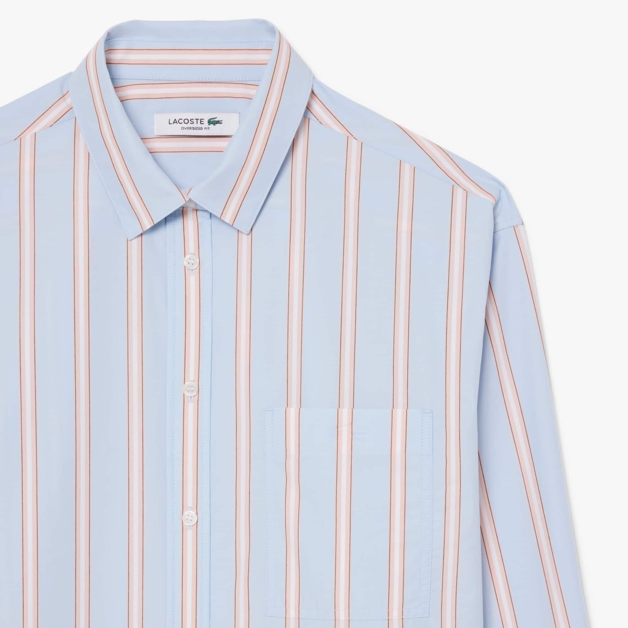 Oversized Cotton Poplin Shirt - Bleu Clair / Rose / Blanc / Noir