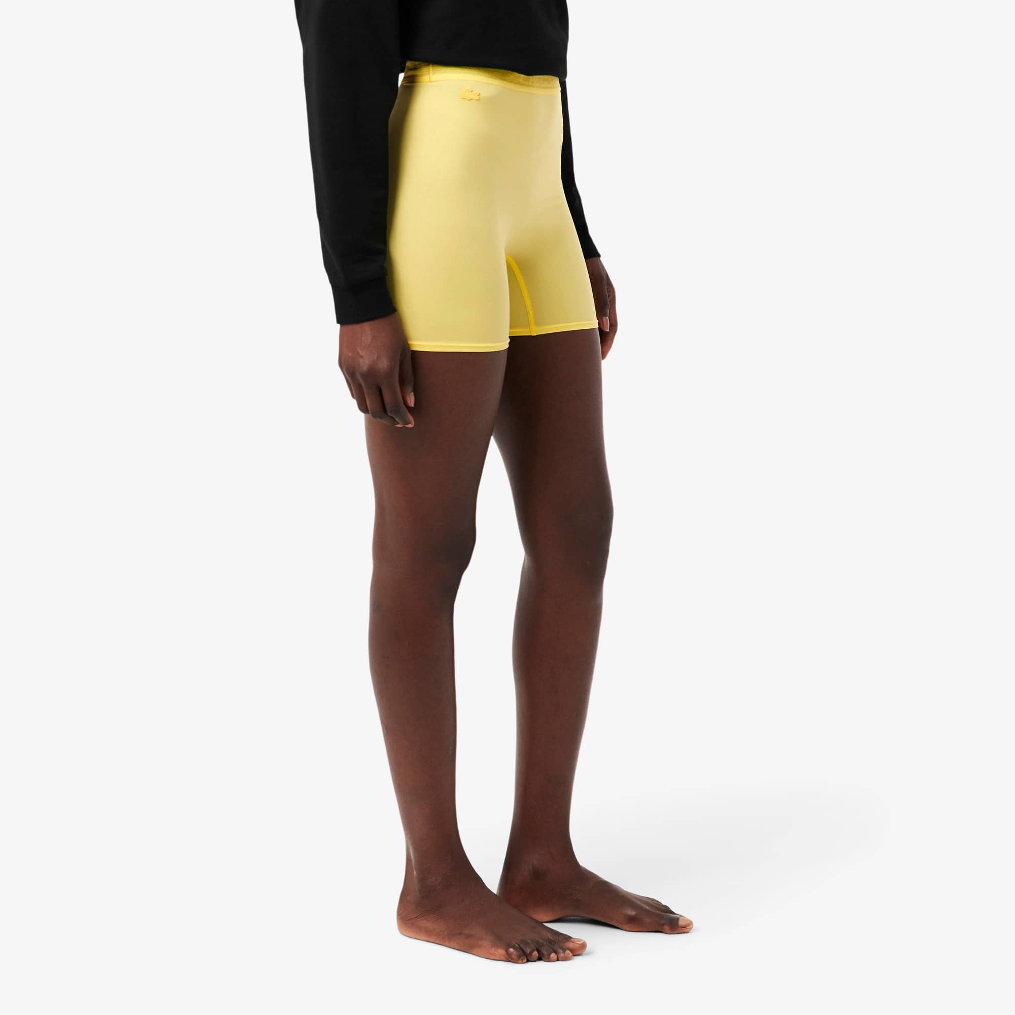 High Waist Microfiber Cycle Shorts - Pastel yellow