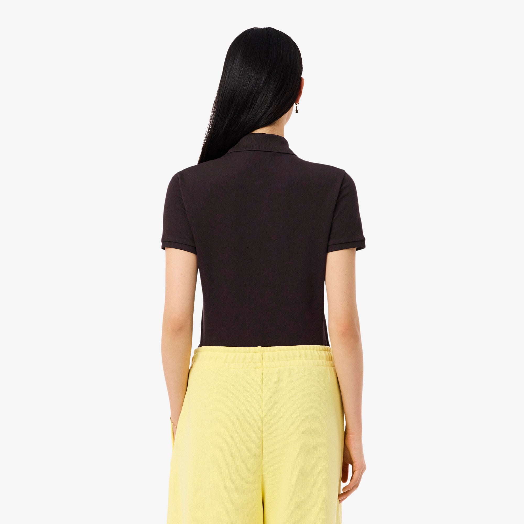 Women's L.12.D Slim Fit Stretch Mini Piqué Polo - Brown