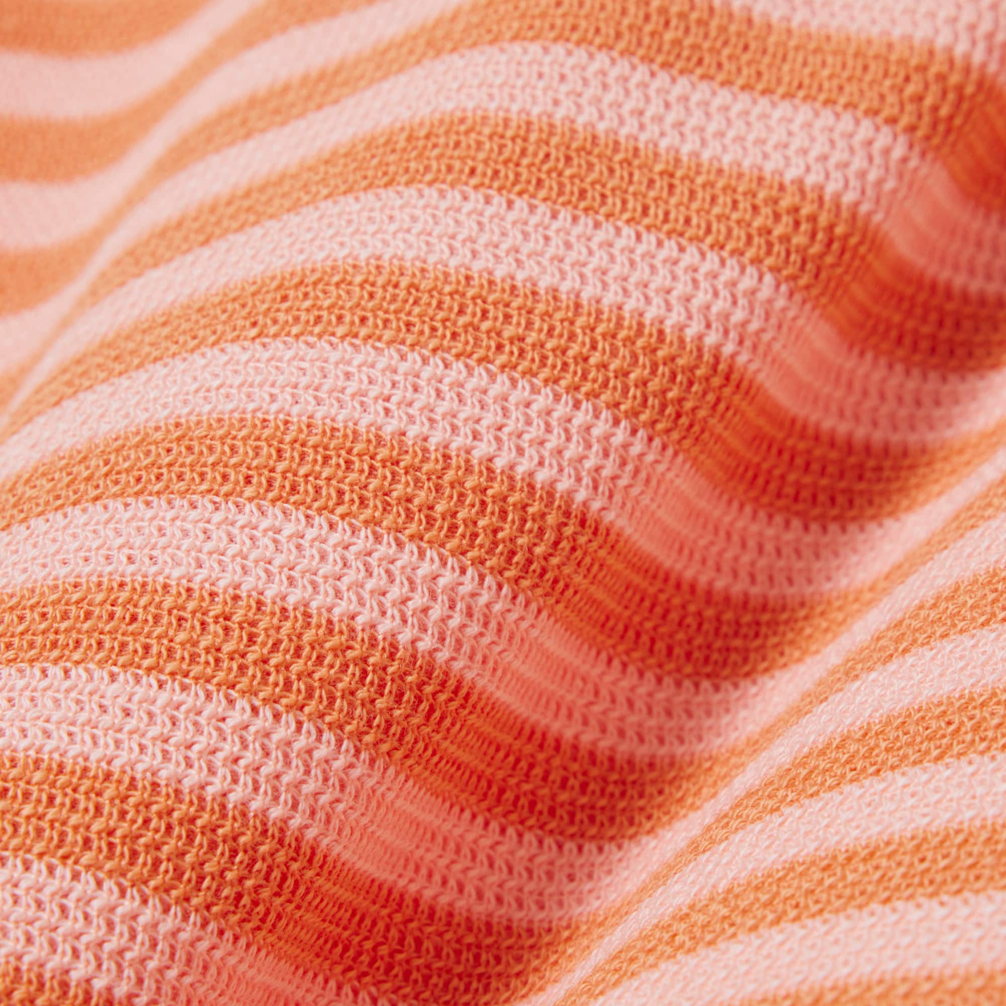 Regular Fit Striped Cotton Shorts - Rose / Orange
