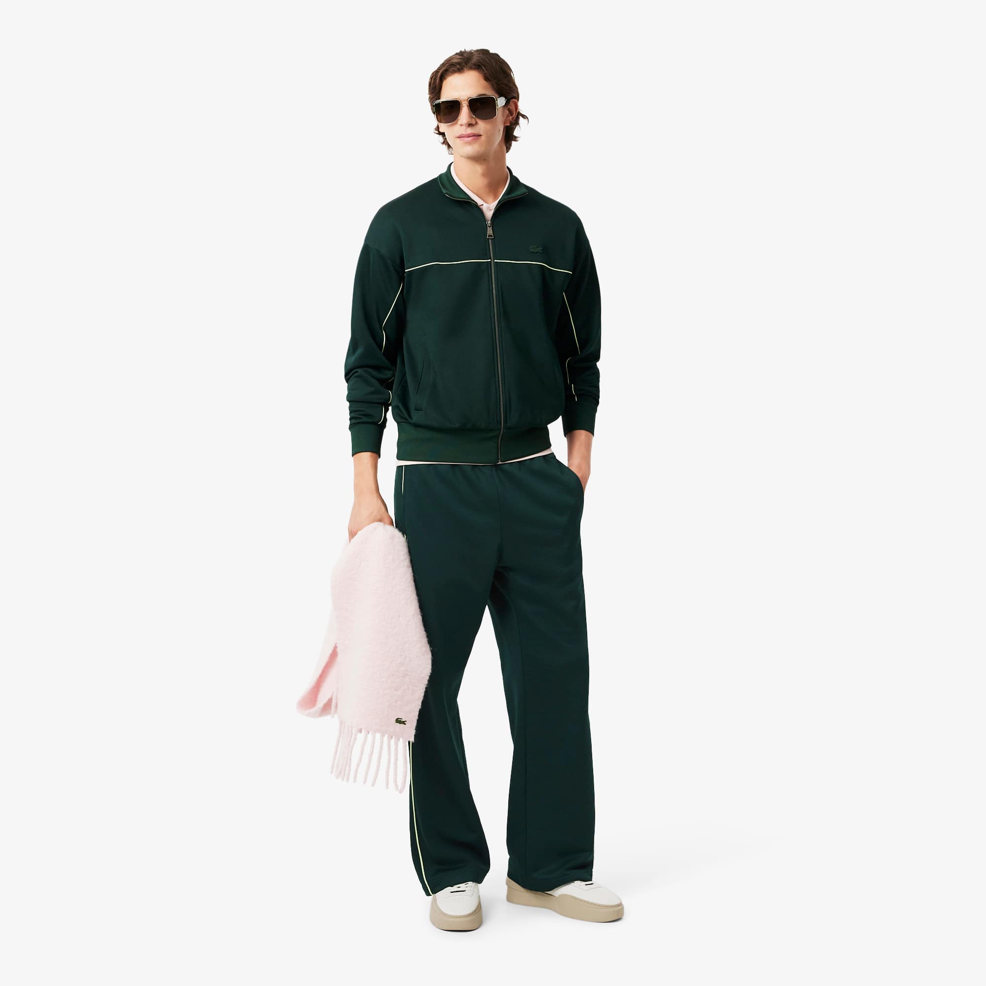 Men's Loose Fit Satin Sweatpants - Forest green