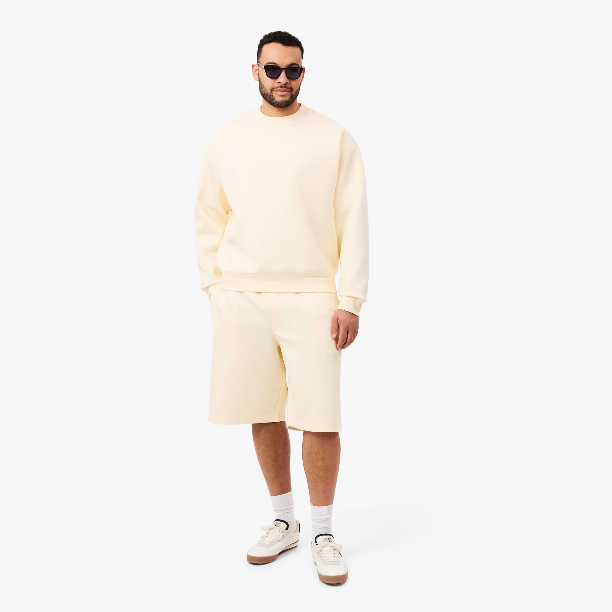 Relaxed Fit Interlock Shorts - Beige