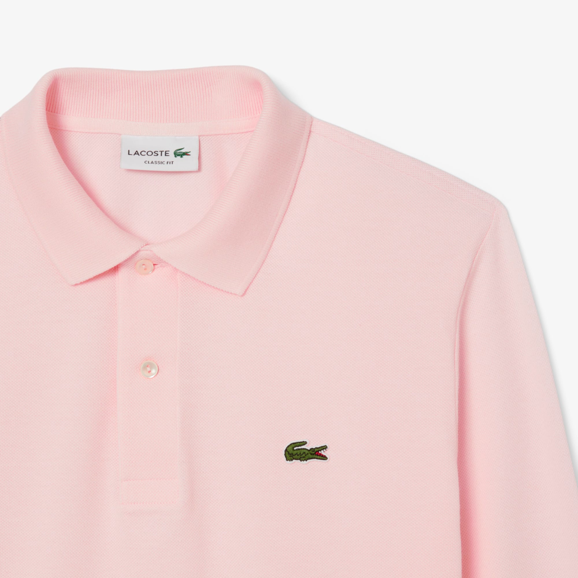 Men's Classic Fit Long Sleeve Polo - Light Pink