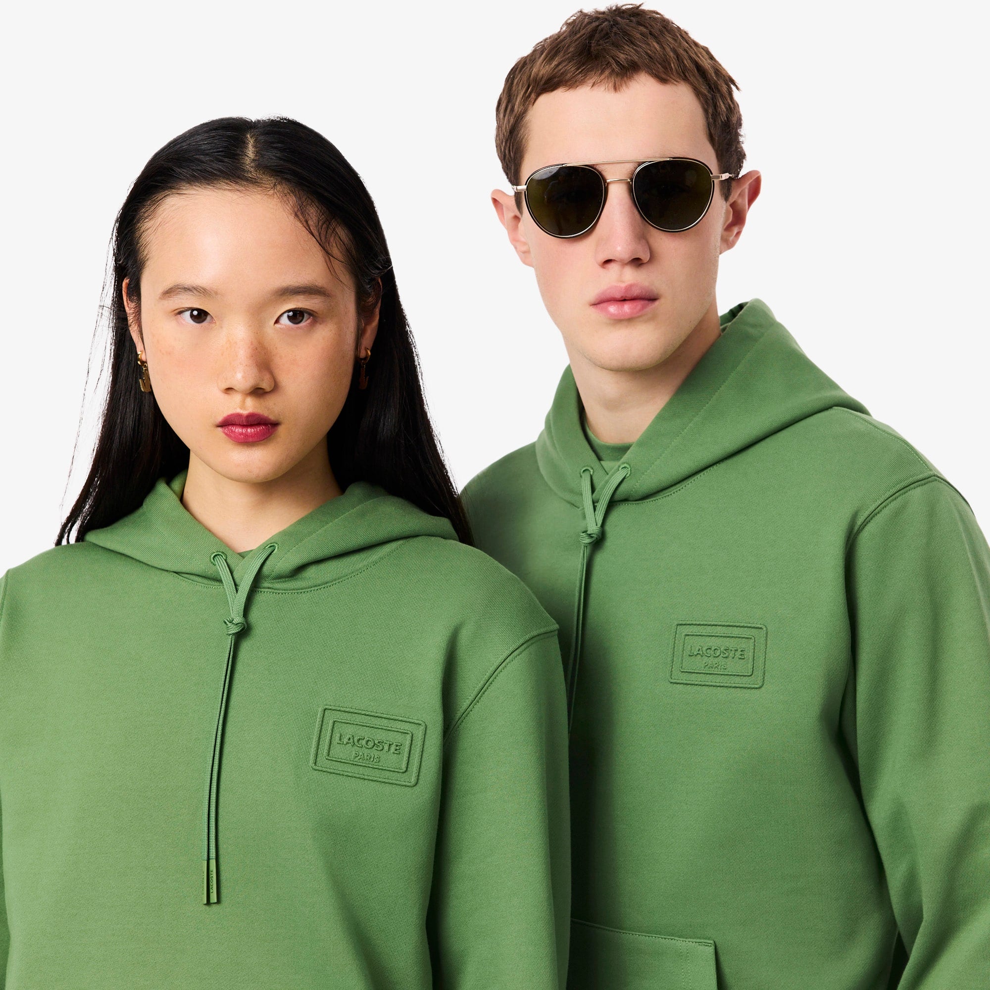 Embossed Branding Hoodie - Green
