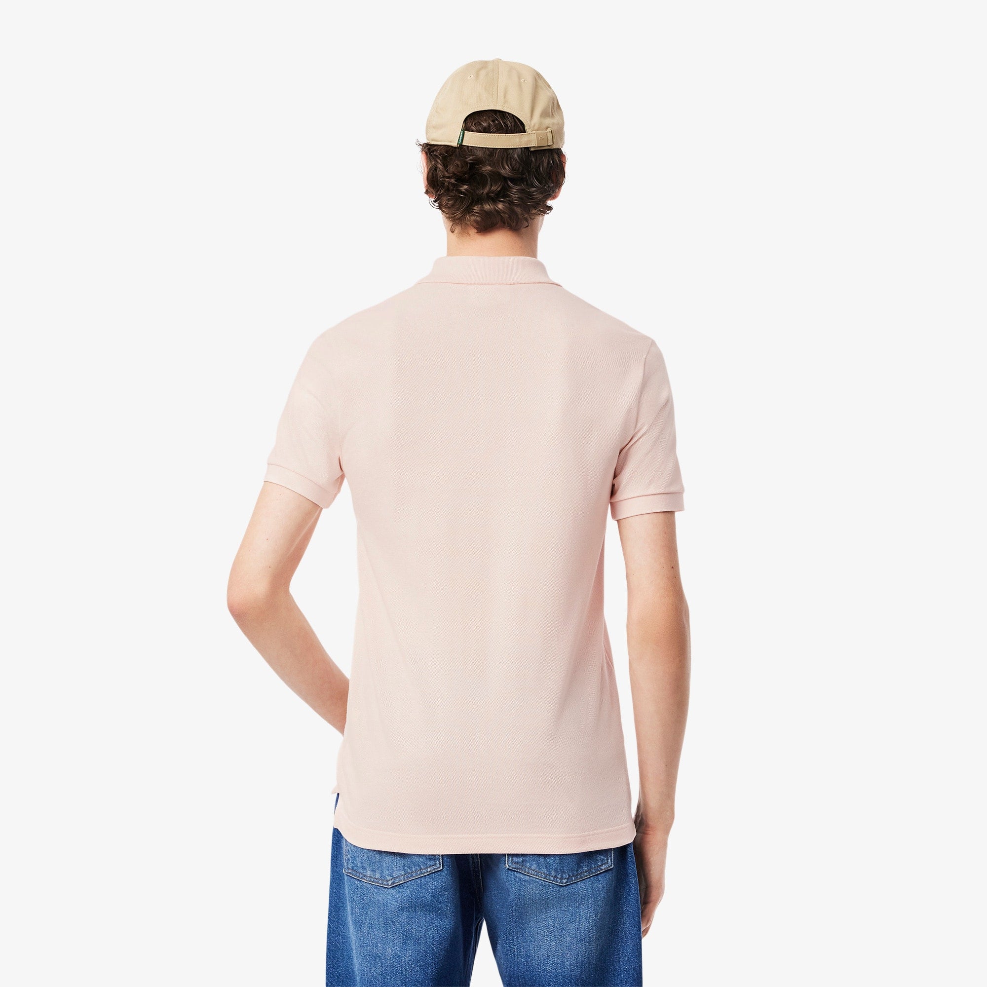 Men's Slim Fit Piqué Polo - Light Pink