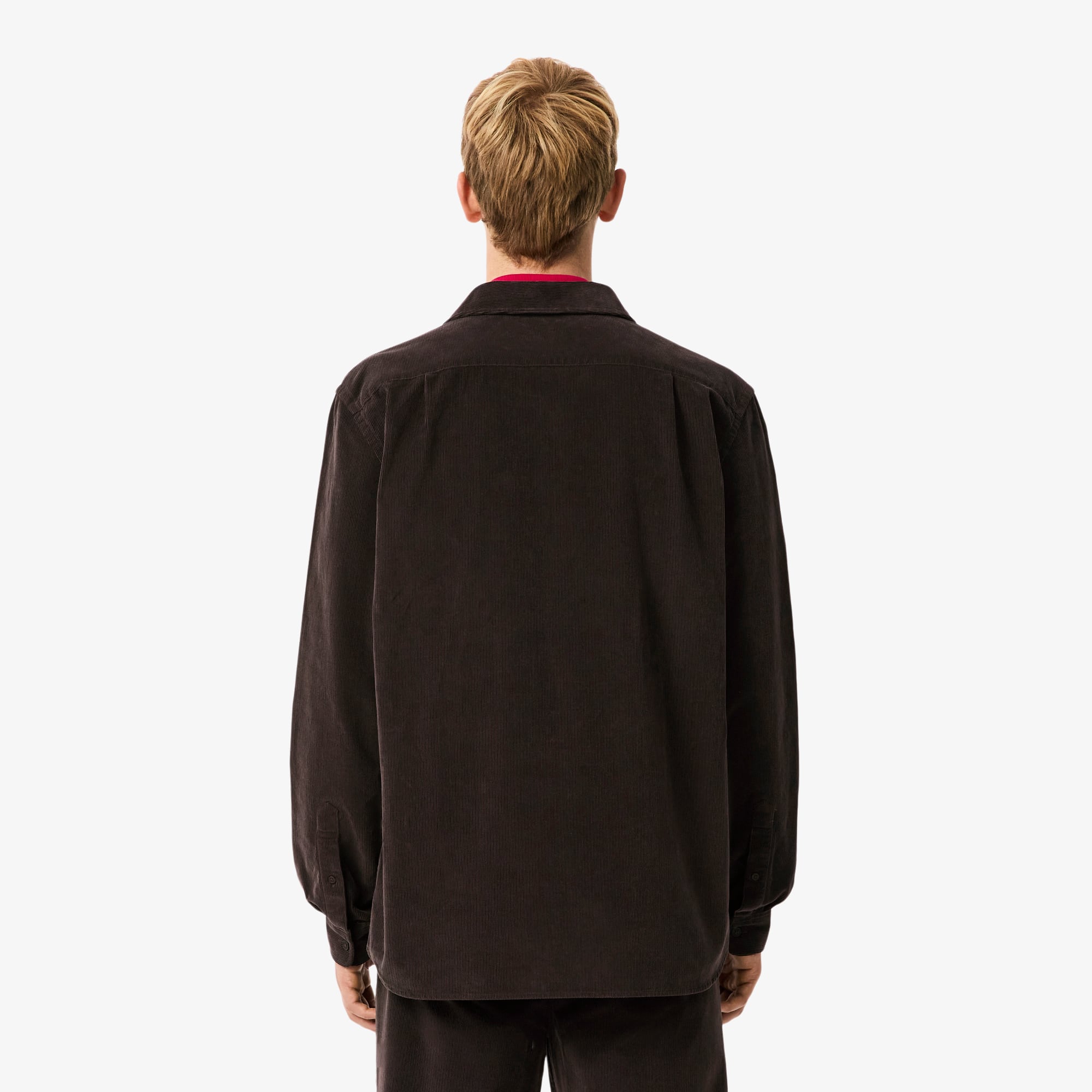 Men's Regular Fit Velour Shirt - Brown