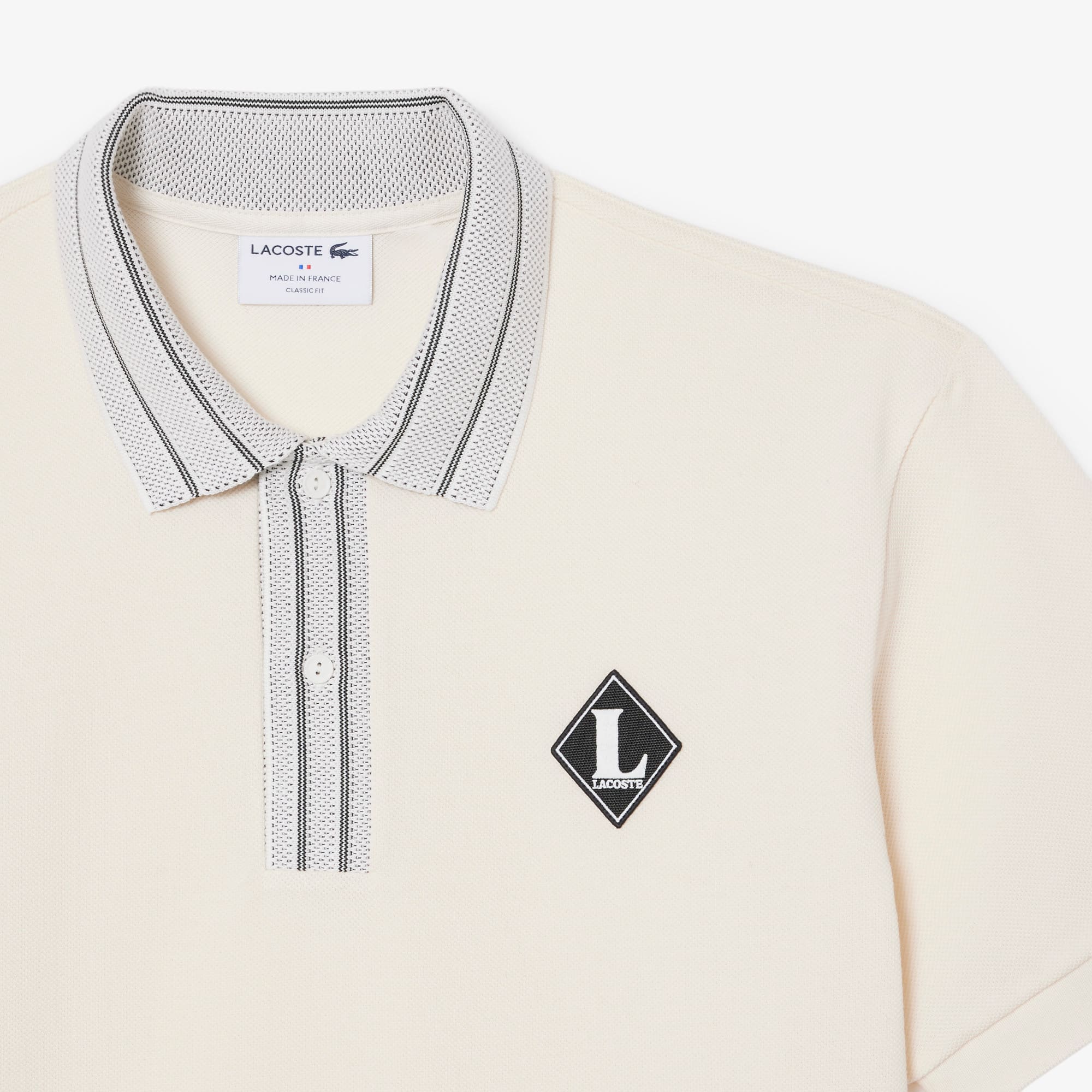Made In France Classic Fit Badge Polo - Cream