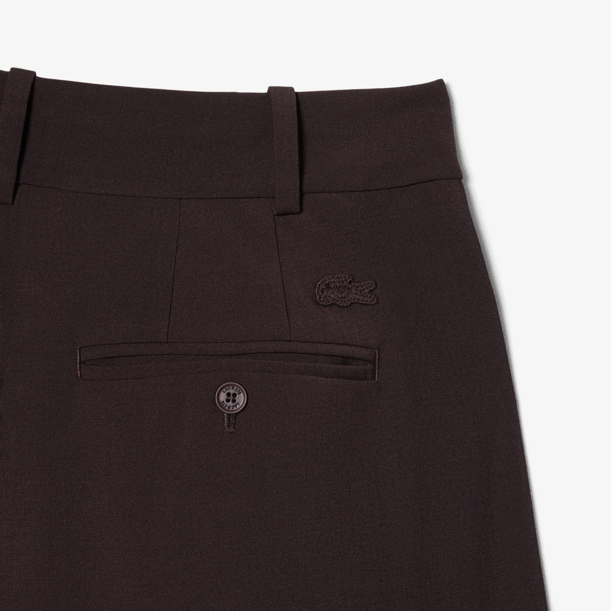 Oversized Wool Blend Pleated Bermuda Shorts - Brown