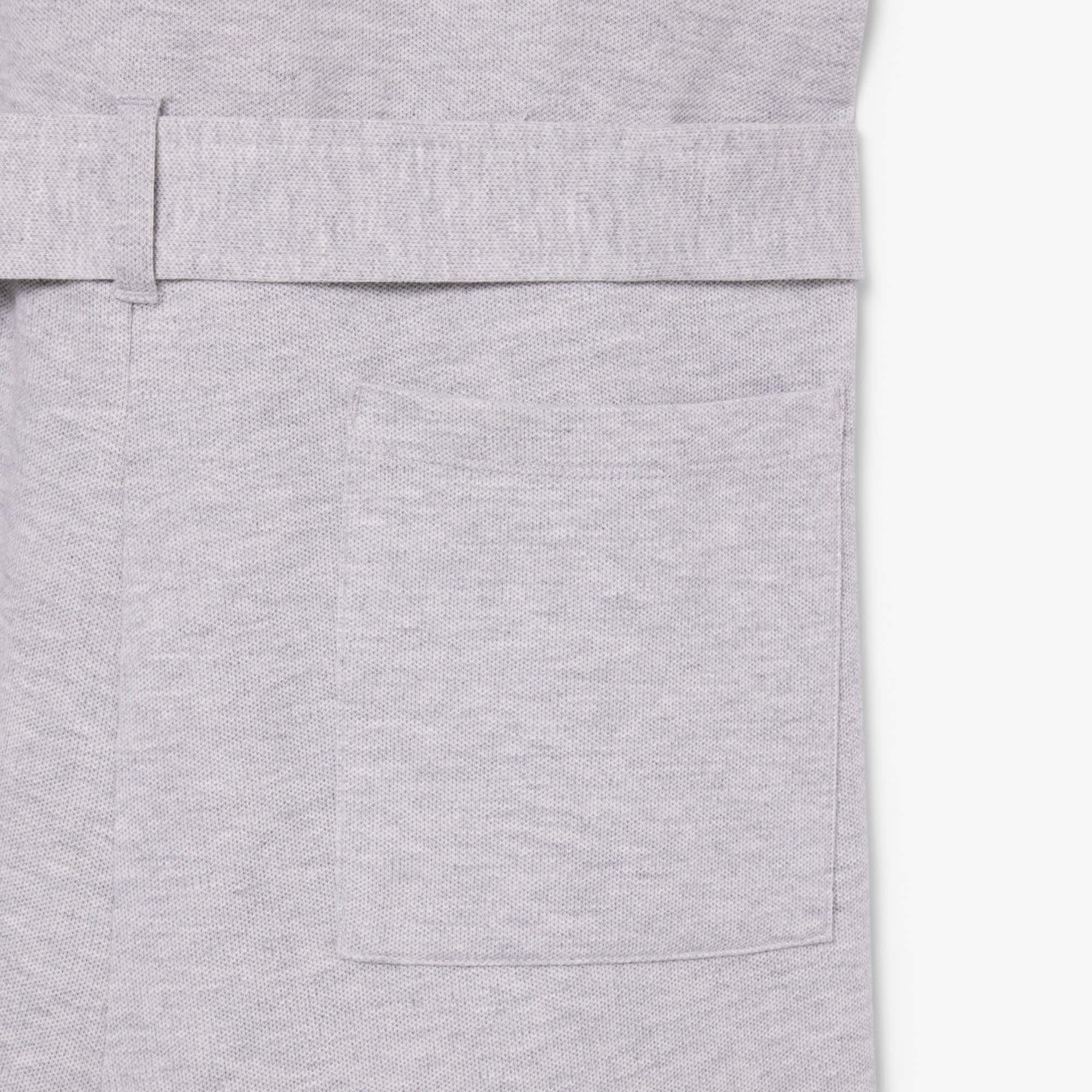 Stretch Piqué Polo Collar Romper - Grey Chine
