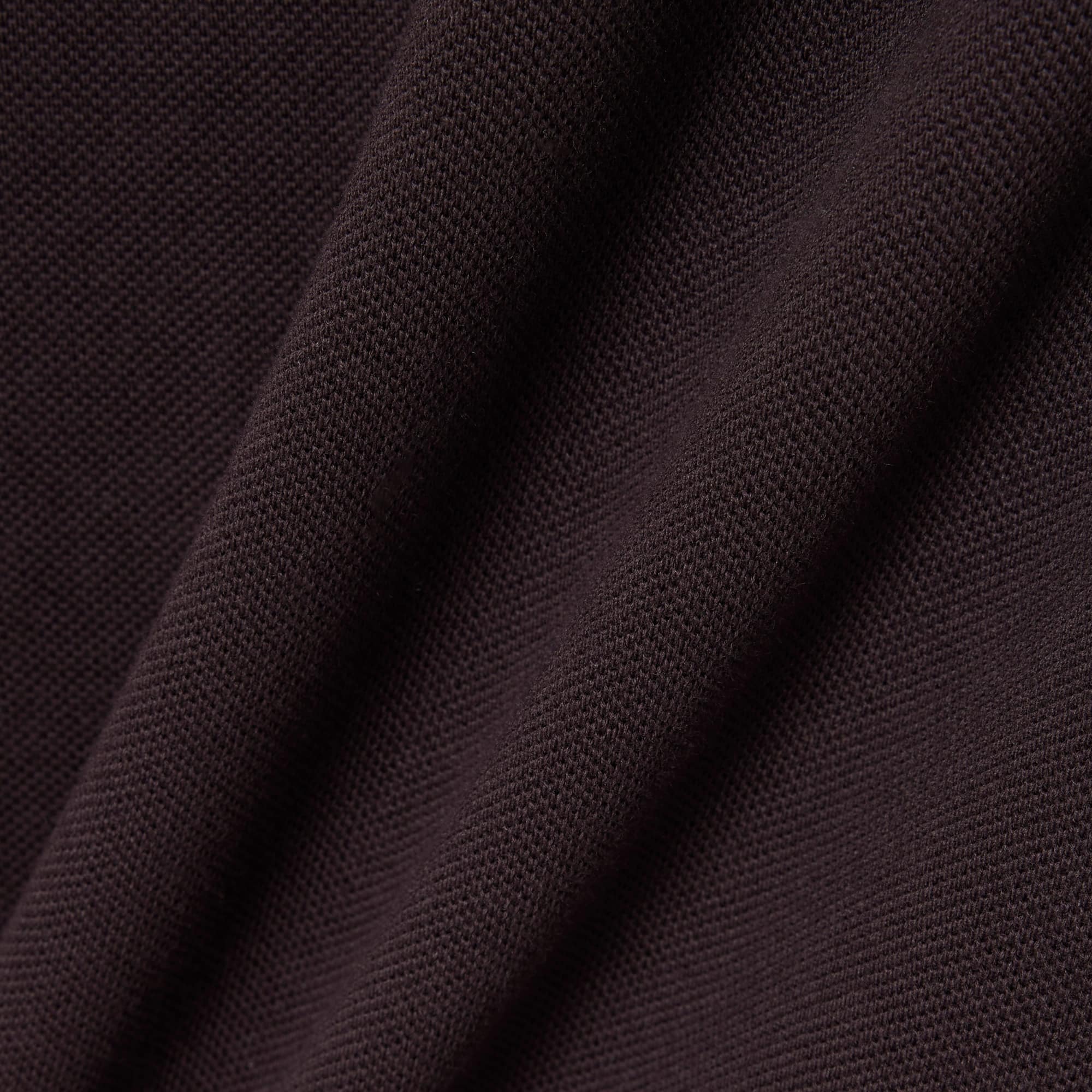 Classic Fit Badge Accent Piqué Polo - Brown
