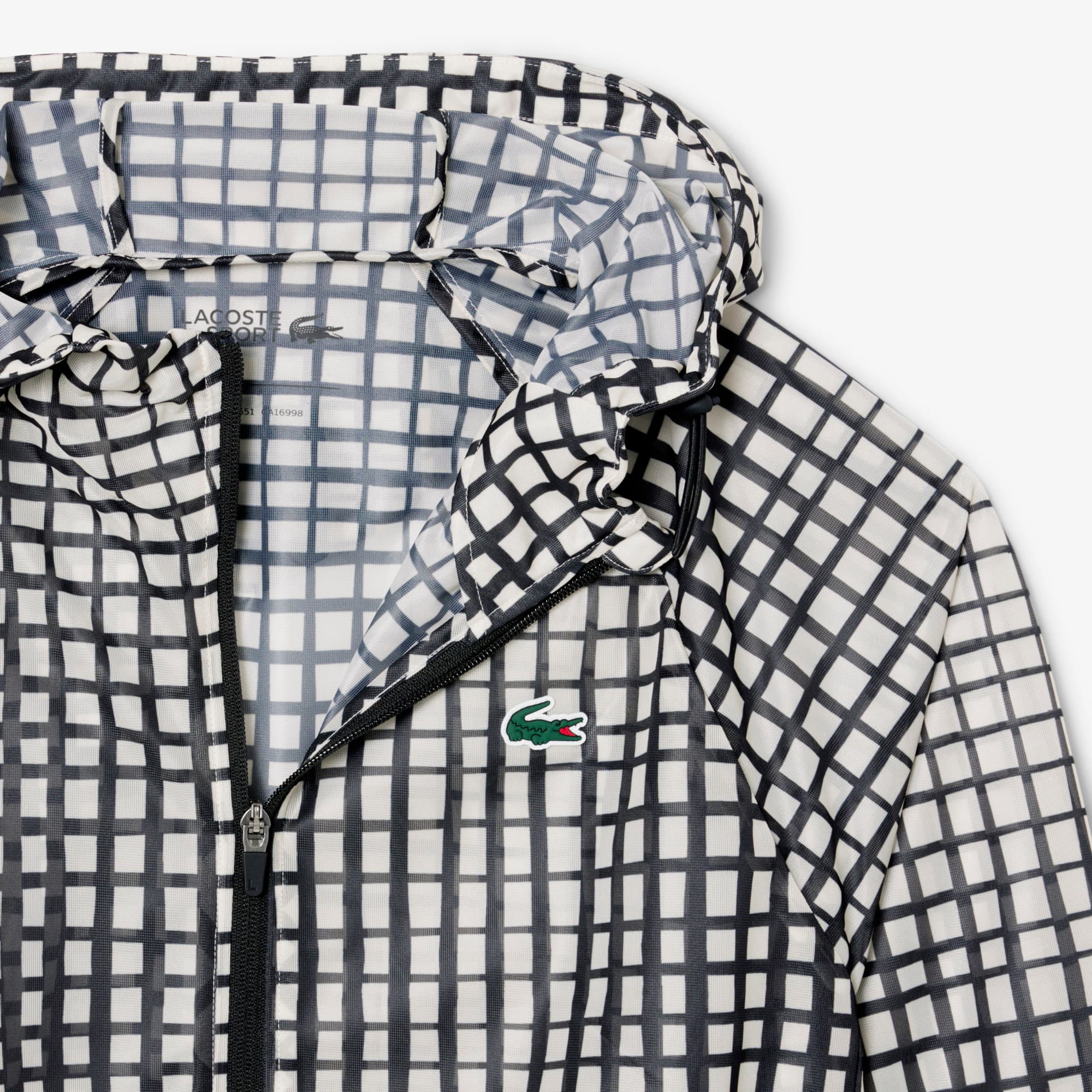 Men's Lightweight Print Sport Jacket - White / Black