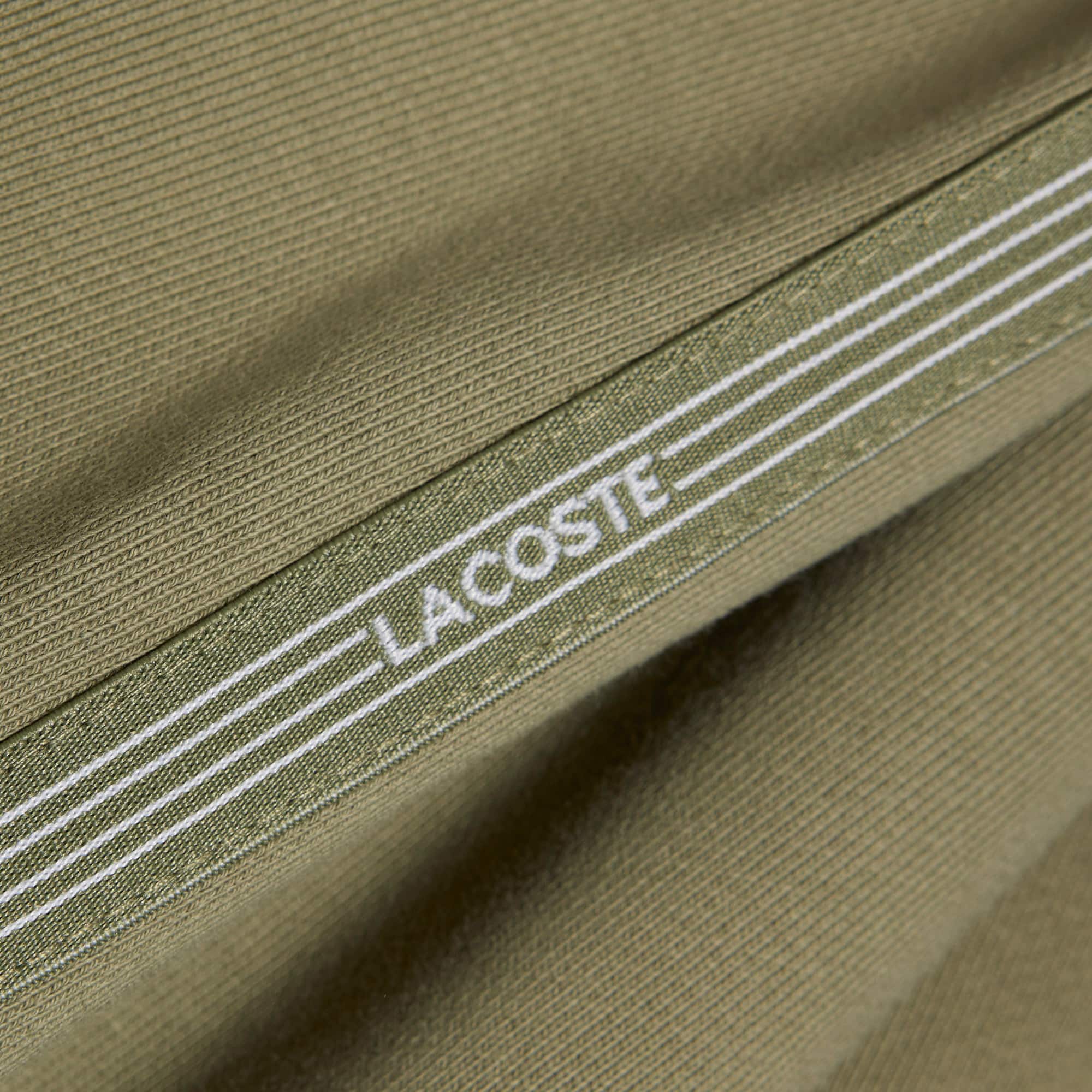 Regular Fit Logo Stripe Fleece Shorts - Khaki Green